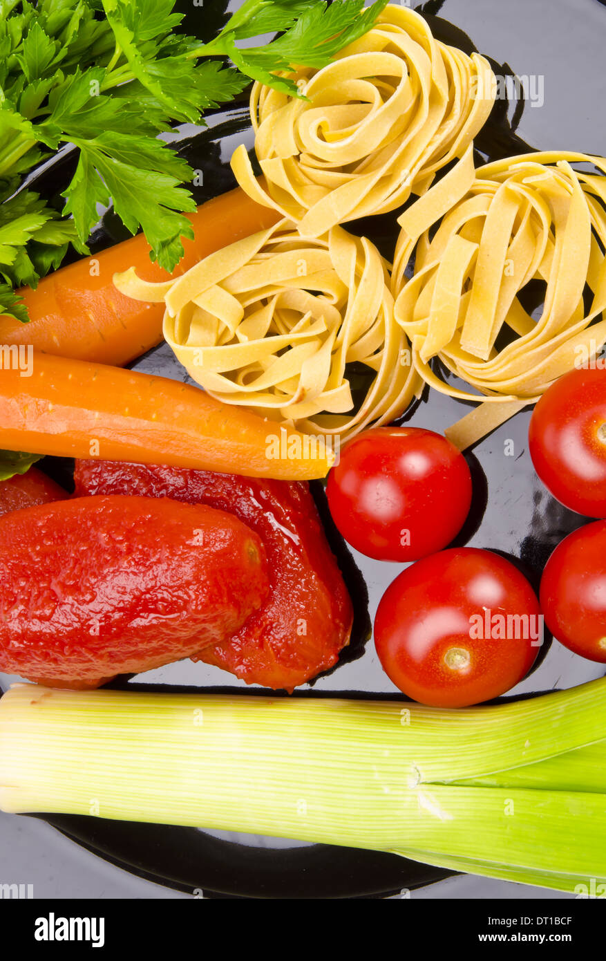 Tomato soup ingredients Stock Photo