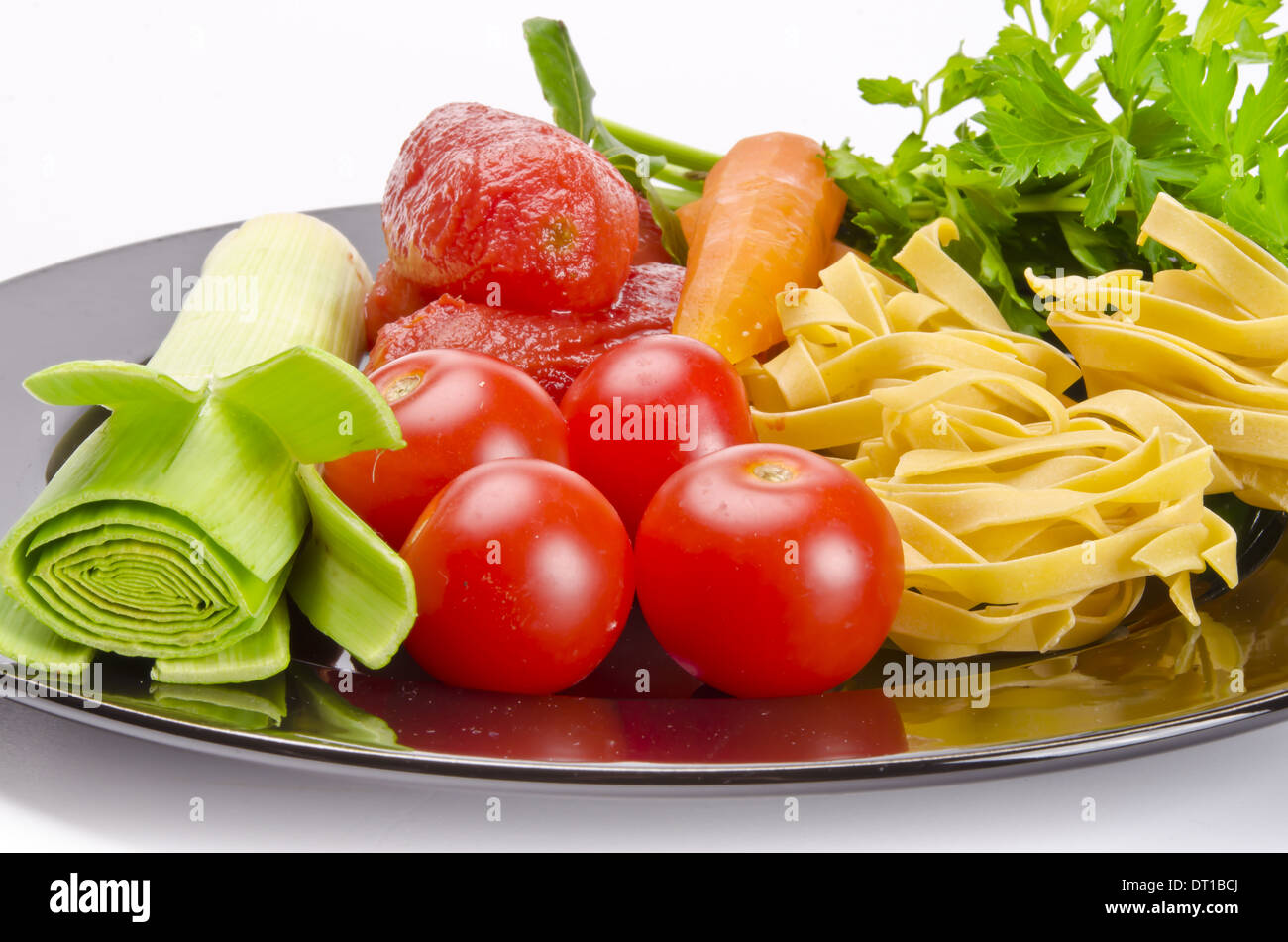 Tomato soup ingredients Stock Photo