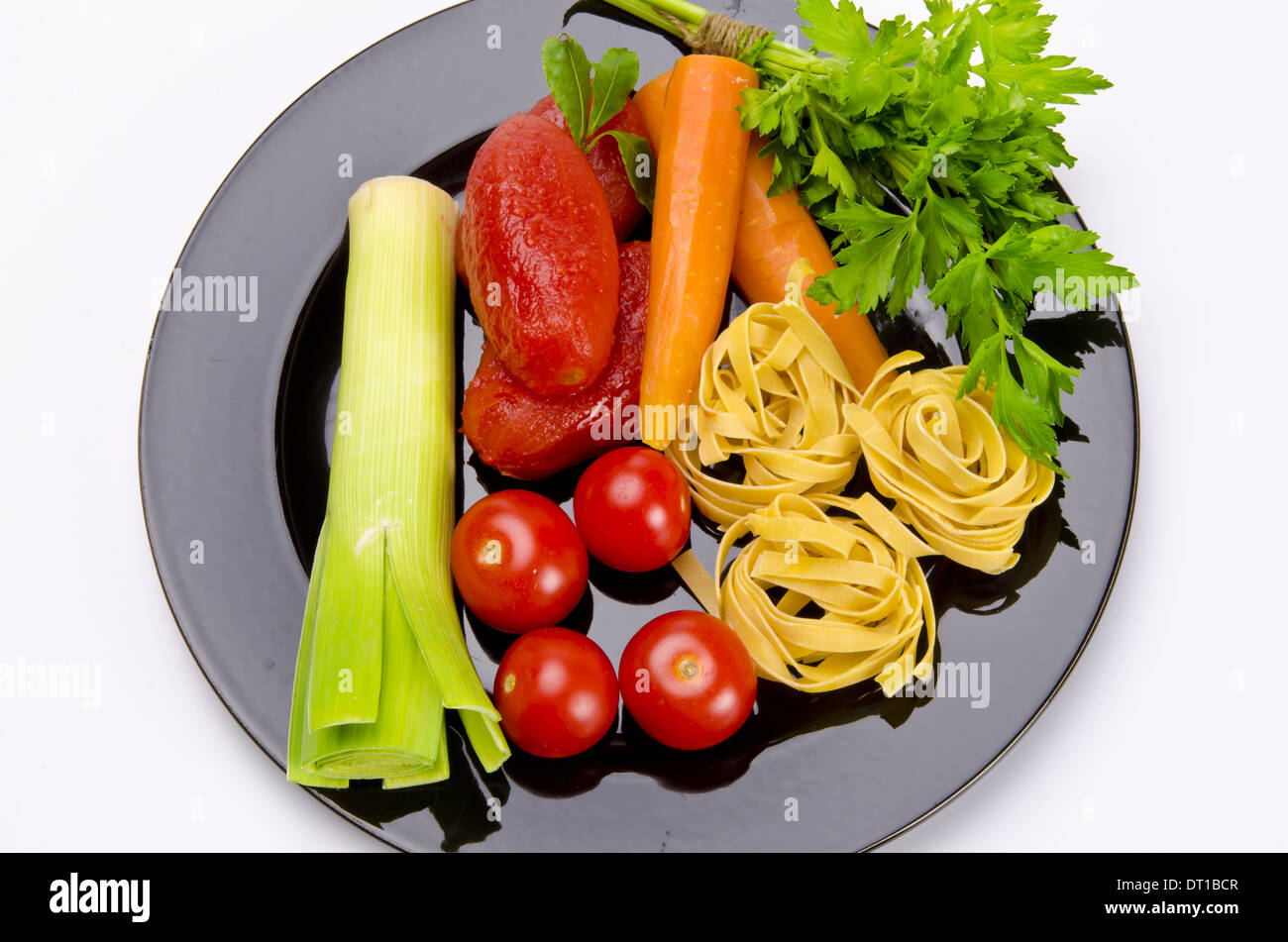 Tomato soup ingredients Stock Photo