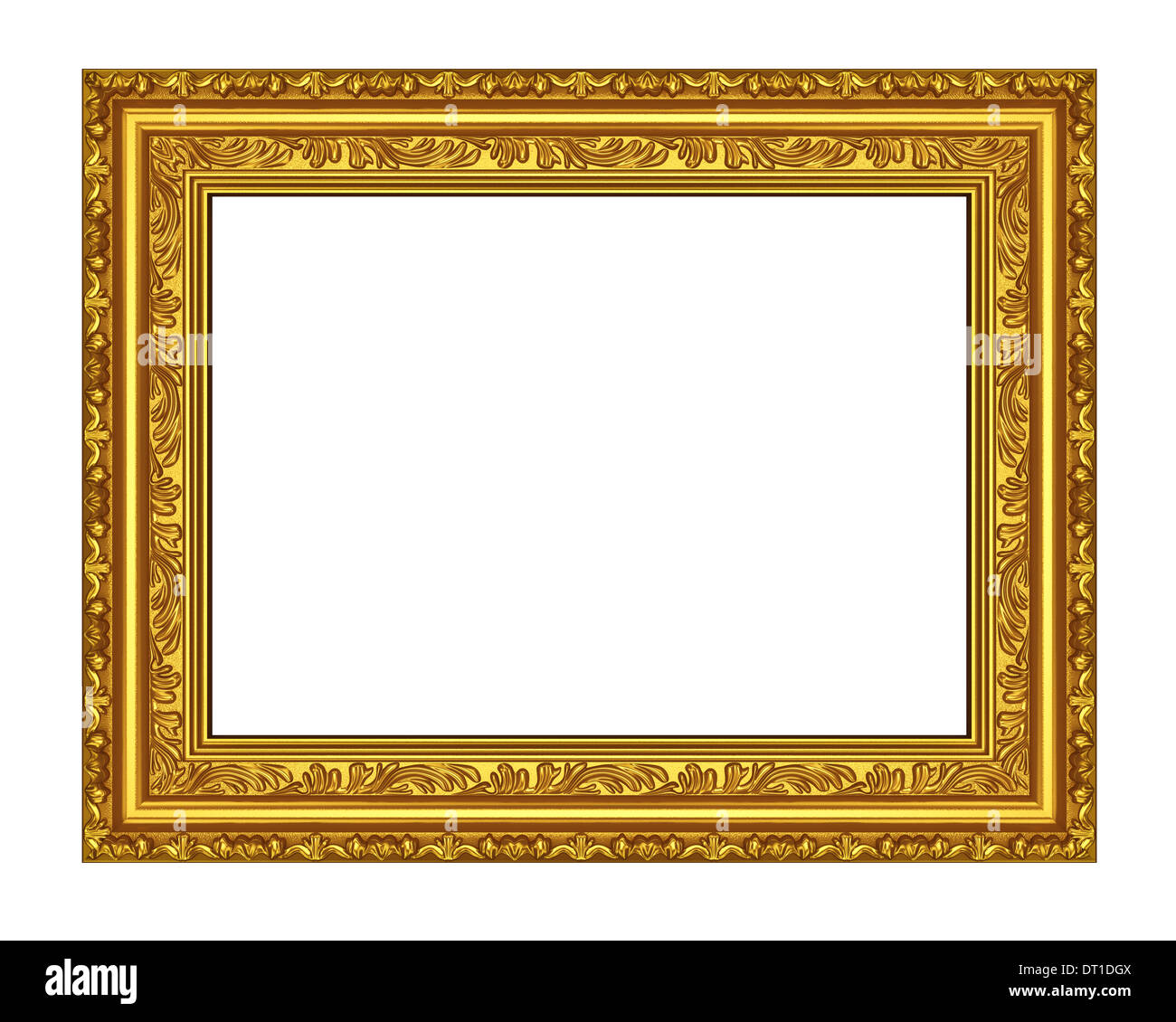 The old antique gold frame over white background Stock Photo Alamy