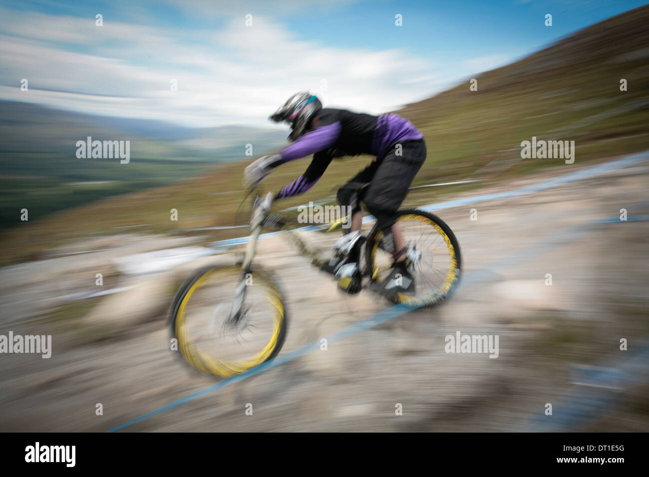 UCI World Cup Downhill mountain bike racing at Fort William, Scotland Stock Photo Alamy
