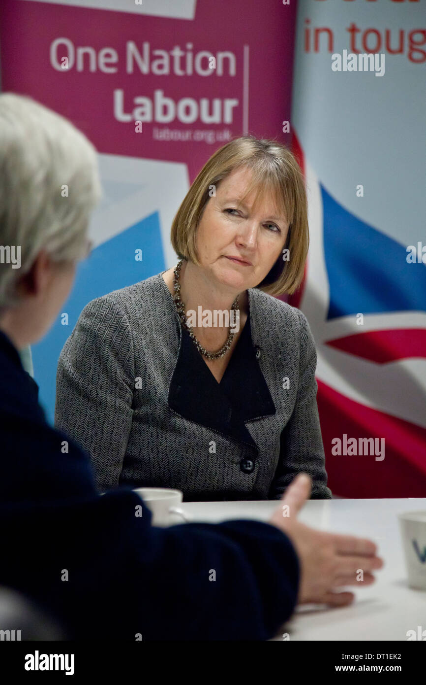 Harriet Harman Deputy Leader of the Labour party in Wythenshawe, Manchester, February 2014 Stock Photo