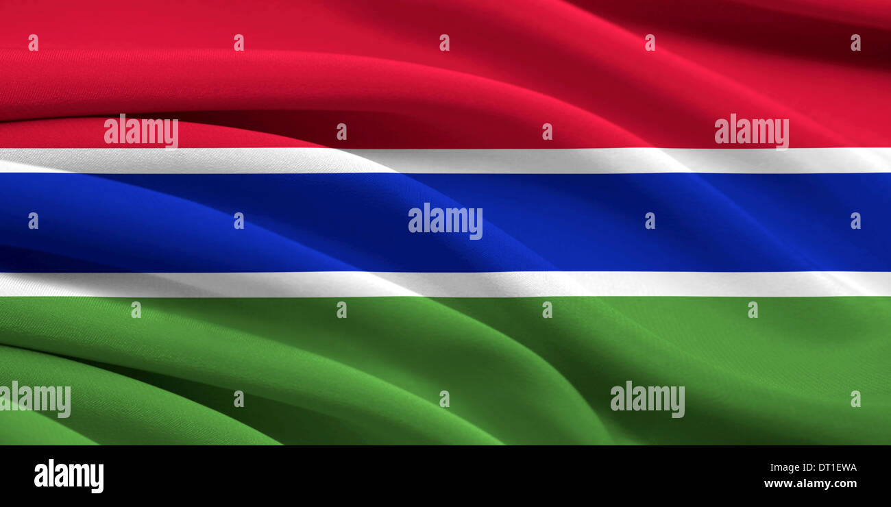 Flag of Gambia waving in the wind Stock Photo - Alamy