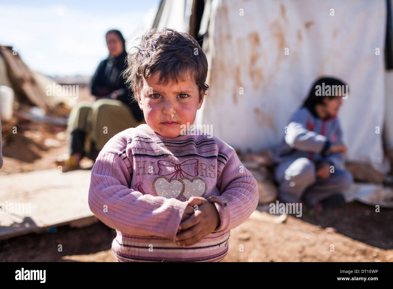 Syrian Refugees living in Jordan Stock Photo
