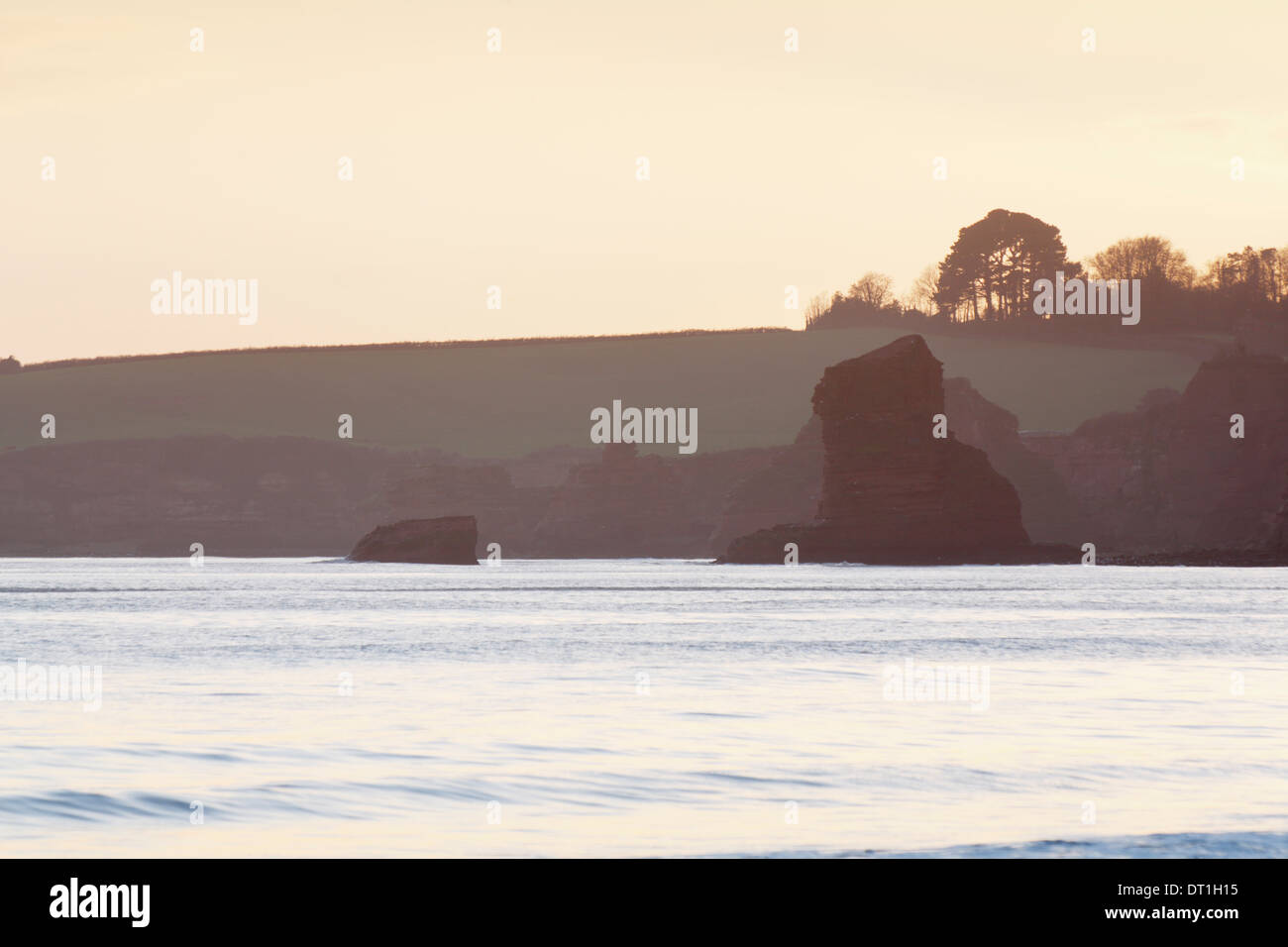 Sea Stacks on the Jurassic Coast near Sidmouth. Devon. England. UK. Stock Photo