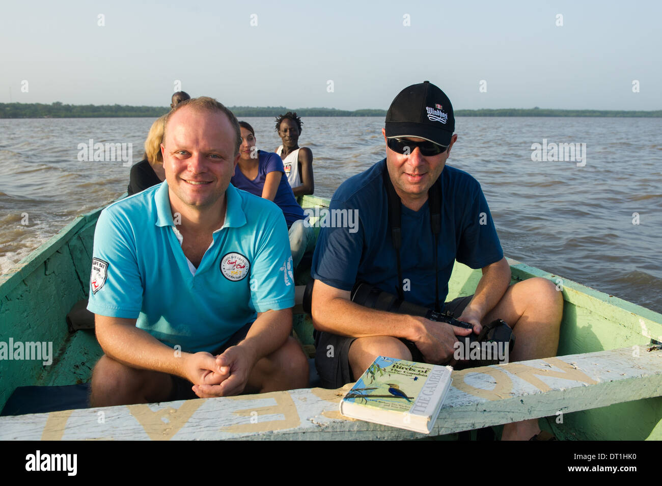 Boat trip in Bao Bolon Wetland Reserve, the Gambia Stock Photo