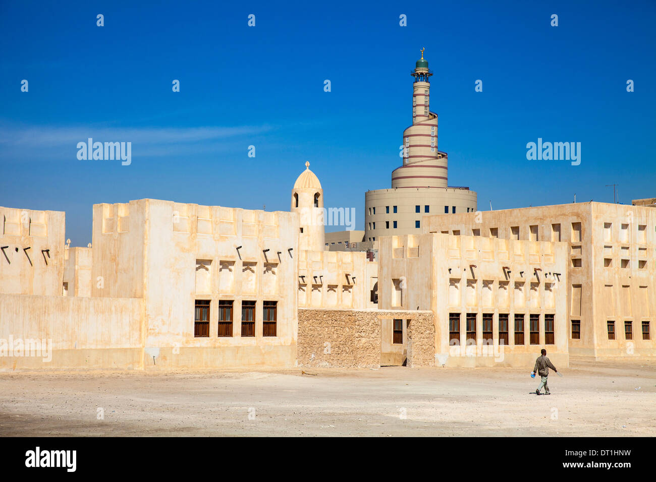 Mosque and Fanar Qatar Islamic Cultural Center, Doha, Qatar, Middle East Stock Photo