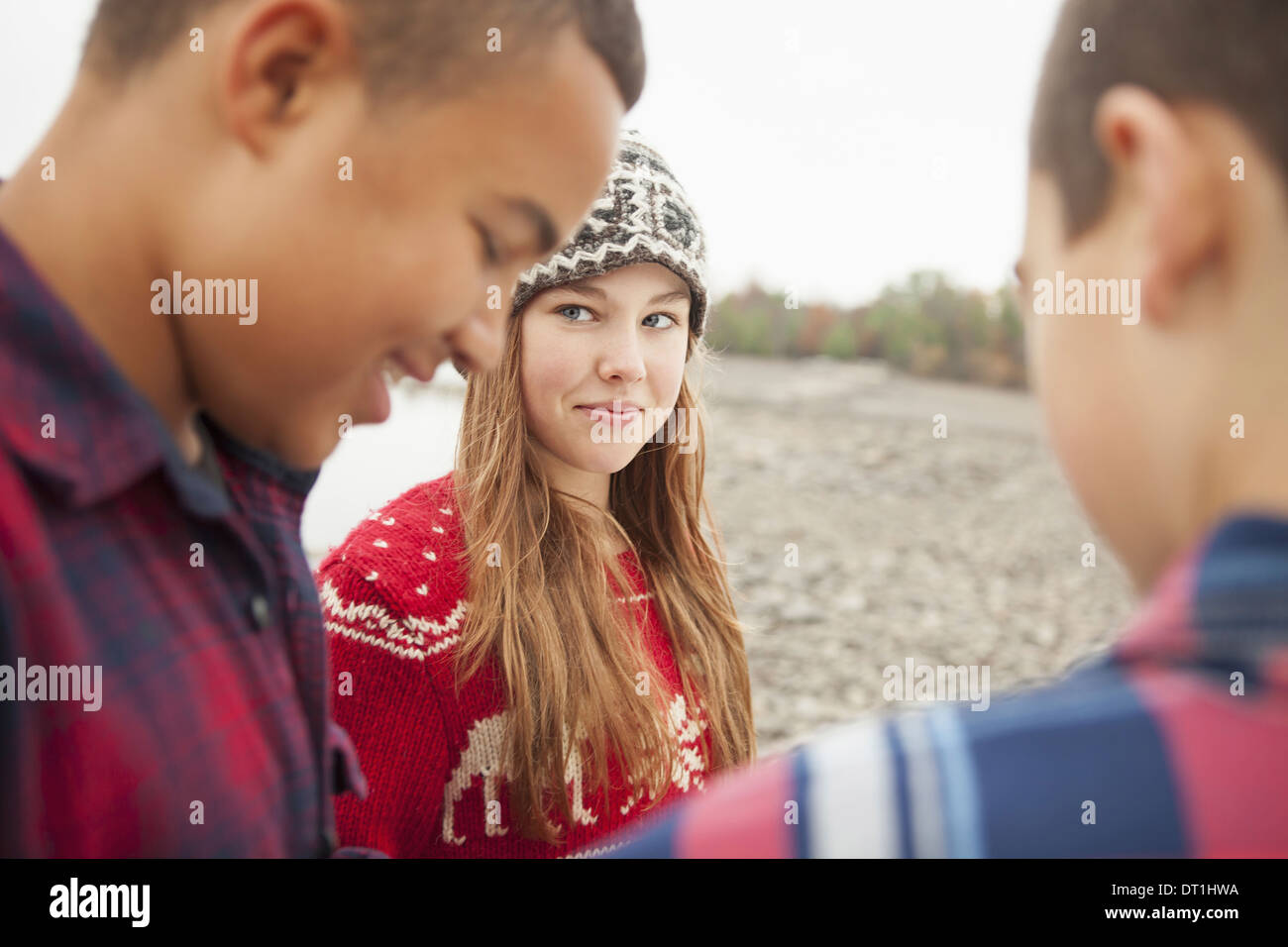 Two boys and a girl hi-res stock photography and images - Alamy
