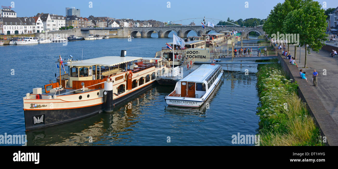 Maastricht End Of Summer Day River Tour Boats Business On River Meuse 