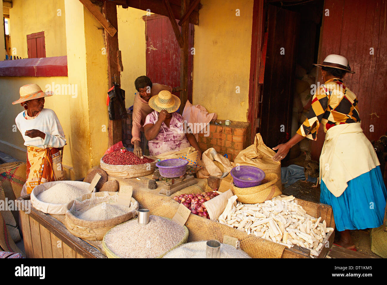 Local market, Betsileo city, Ambositra, Madagascar, Africa Stock Photo