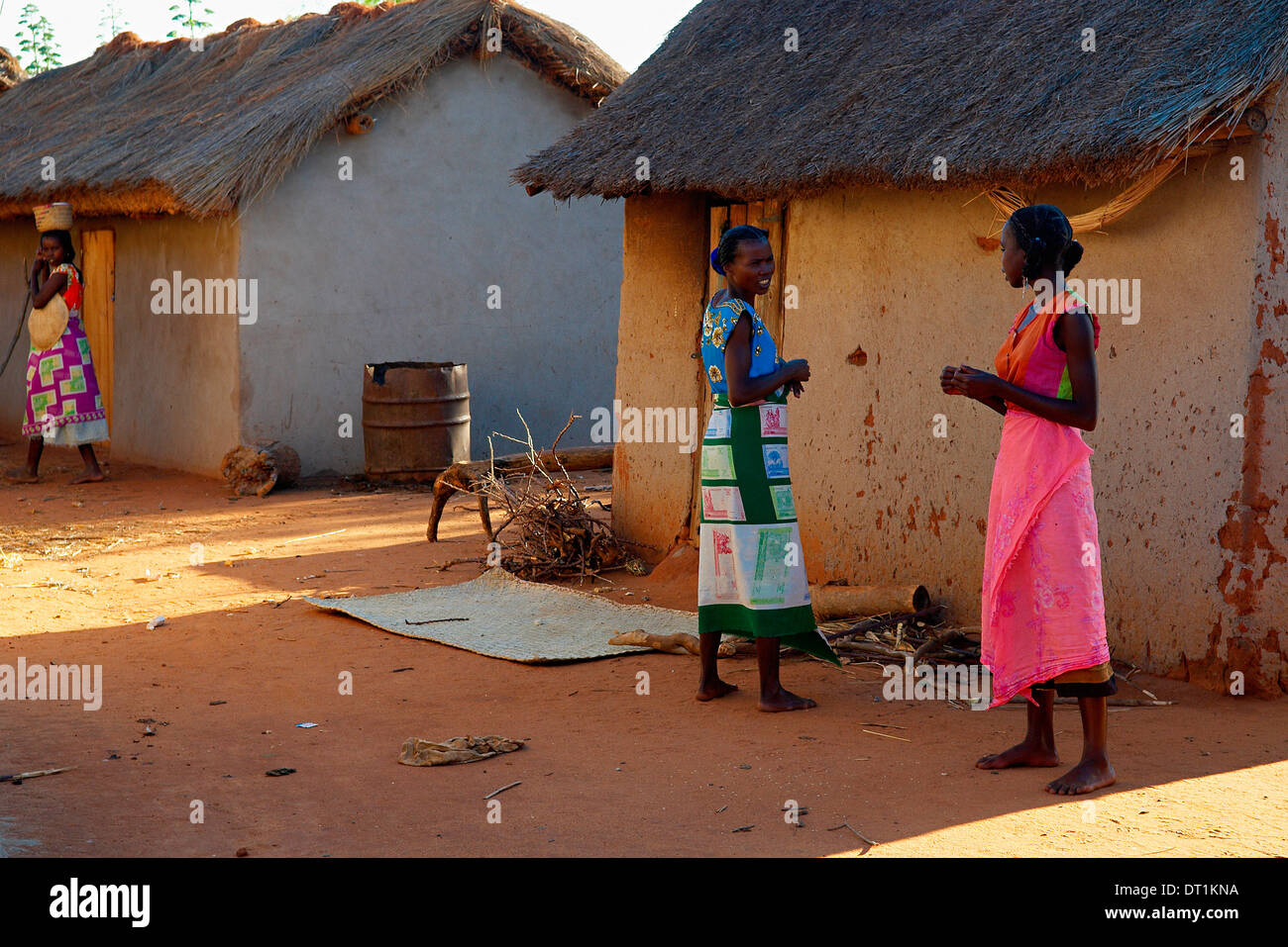 Bara ethnic group village, Madagascar, Africa Stock Photo