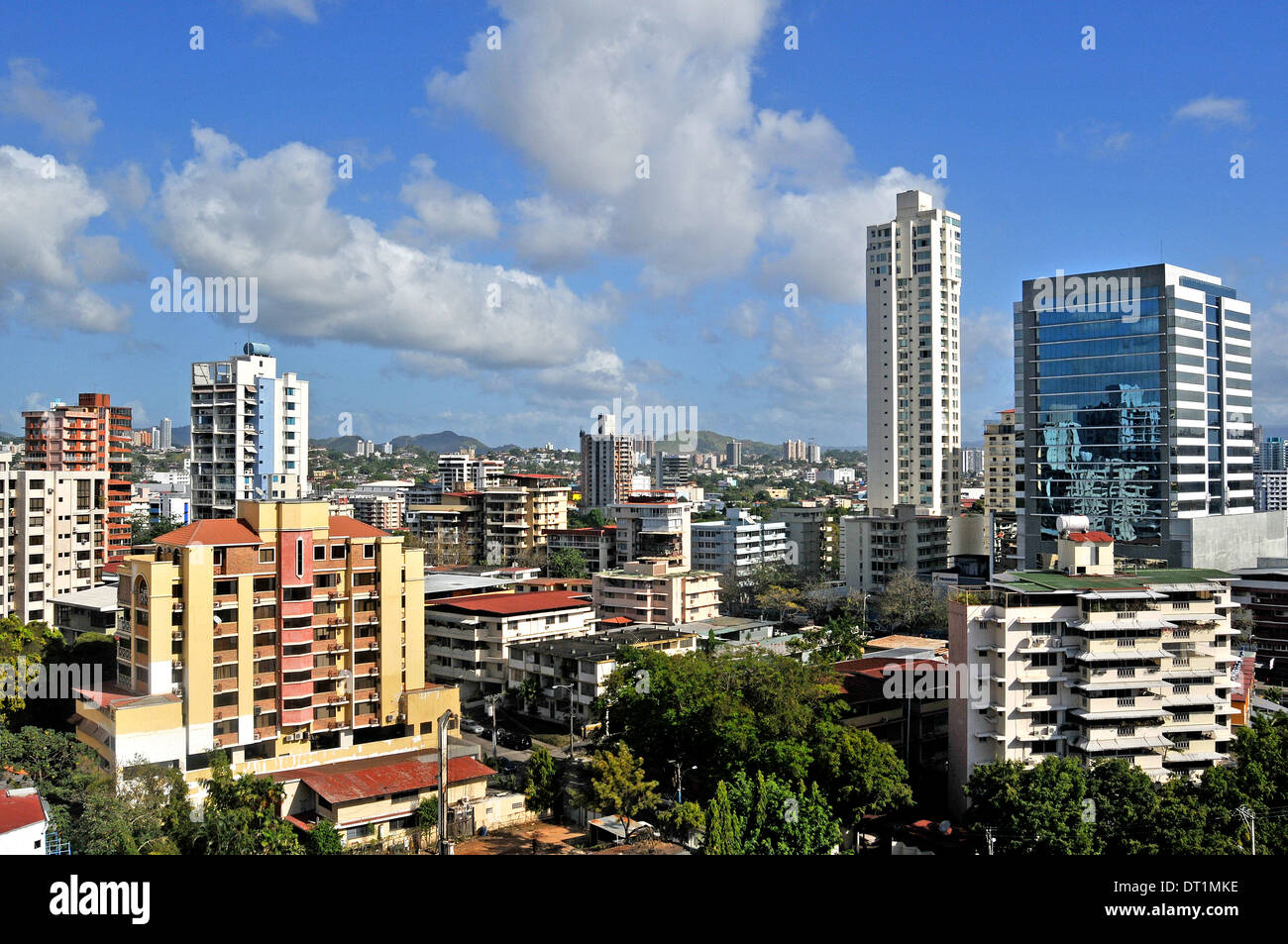 aerial view on residential district Panama city Panama Stock Photo