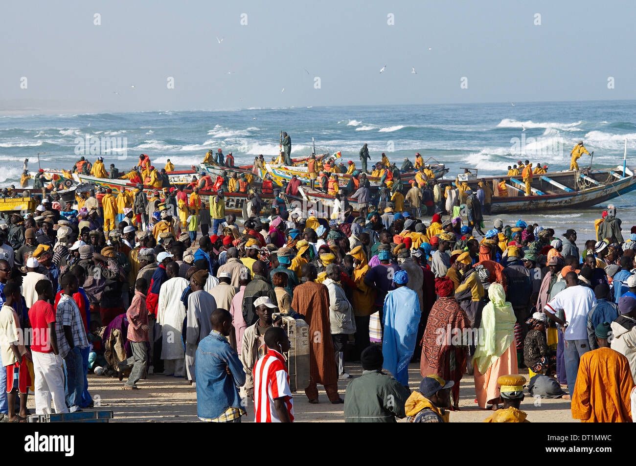 Kayar fish harbour, the biggest fish harbour in Senegal, West Africa, Africa Stock Photo