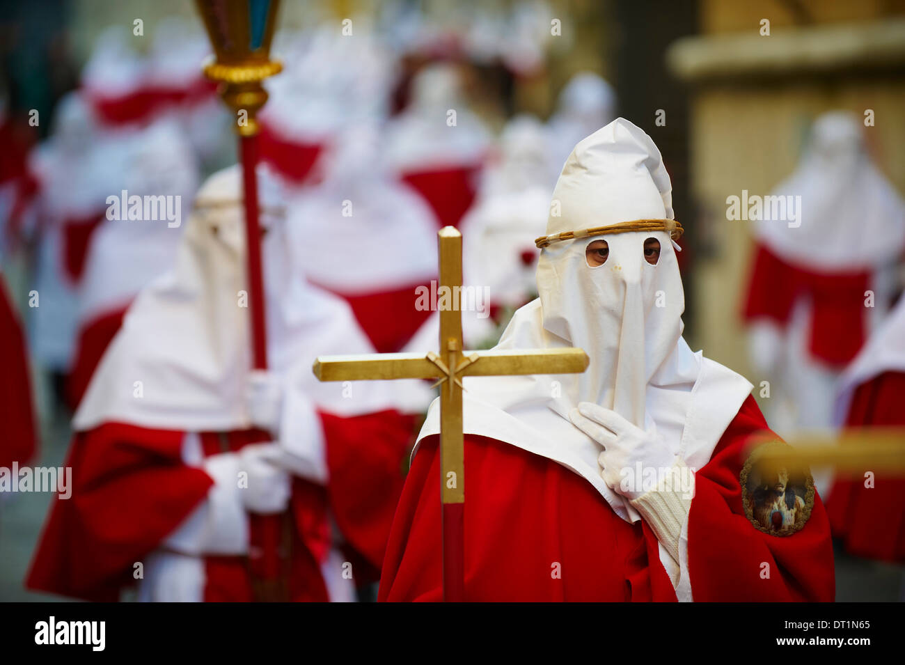 Procession on Good Friday, Enna, Sicily, Italy, Europe Stock Photo