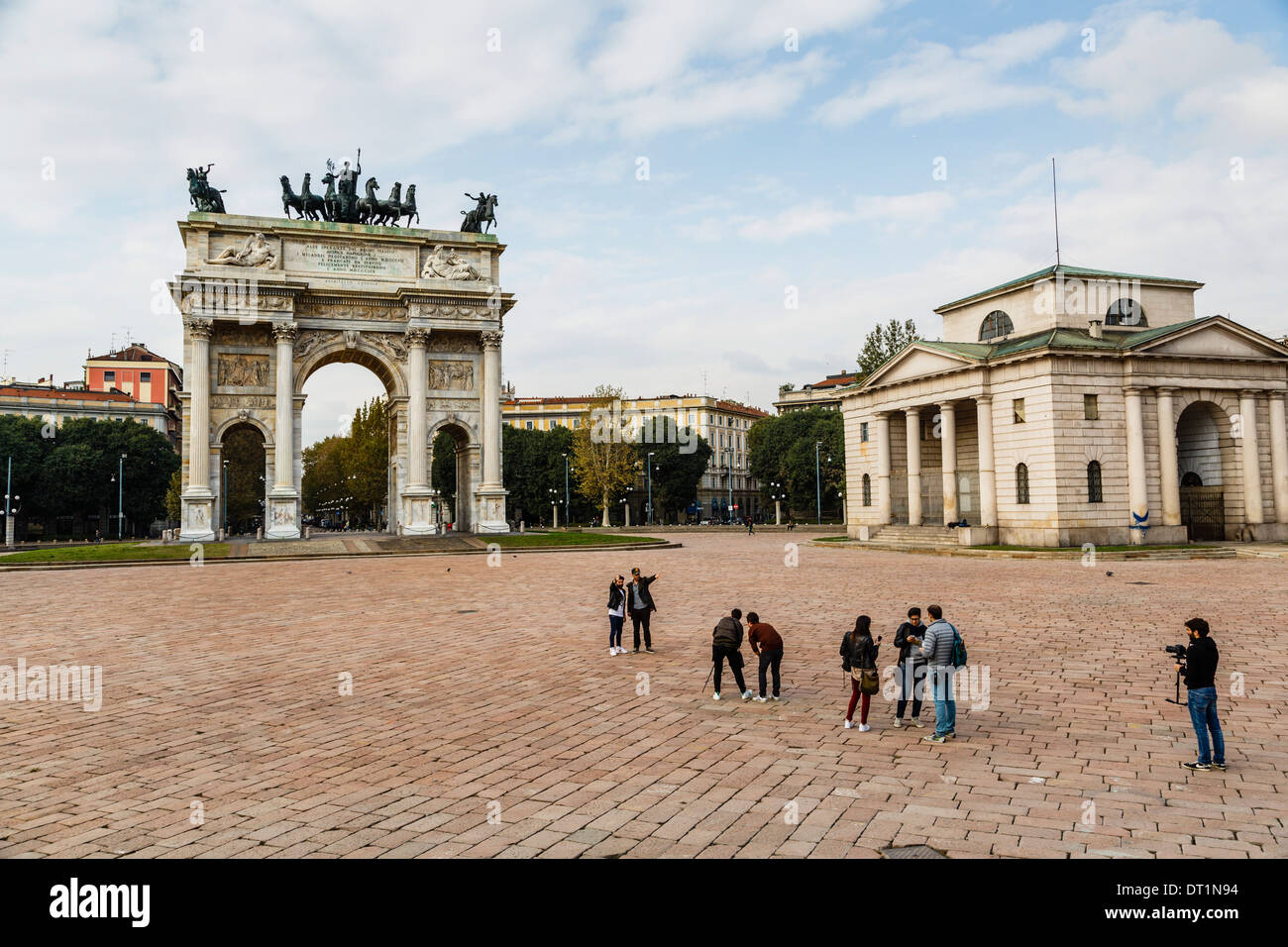 The Arch of Peace (Arco della Pace), Sempione Park, Milan, Lombardy, Italy, Europe Stock Photo
