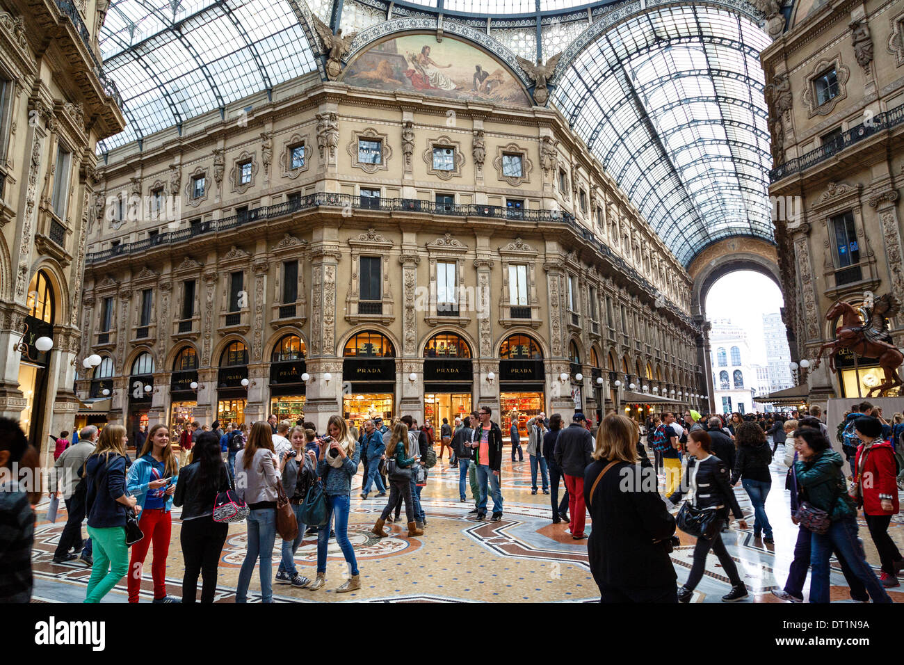 Galleria Vittorio Emanuele II, Milan, Lombardy, Italy, Europe Stock Photo