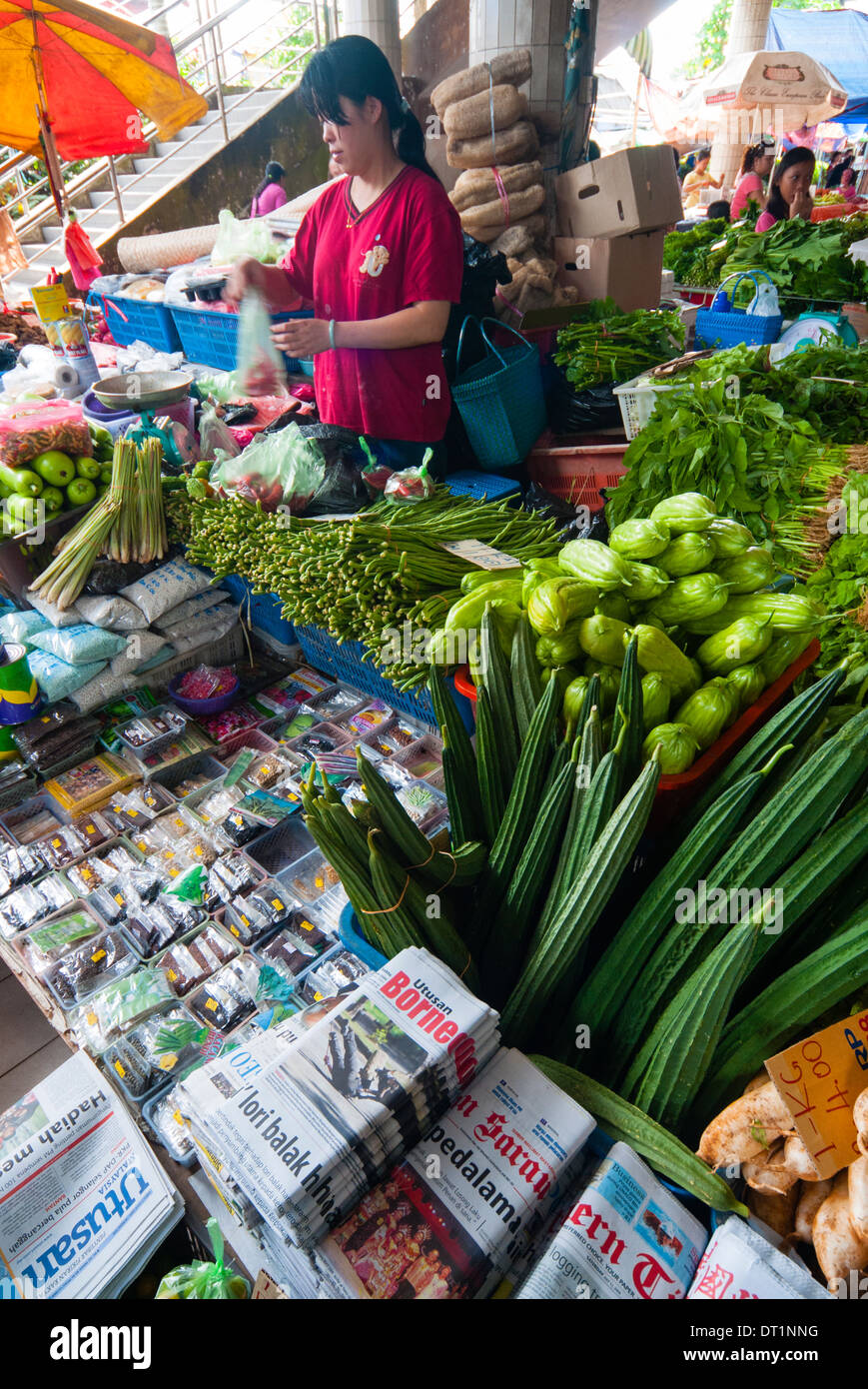 Food market, Kuching, Sarawak, Malaysian Borneo, Malaysia, Southeast