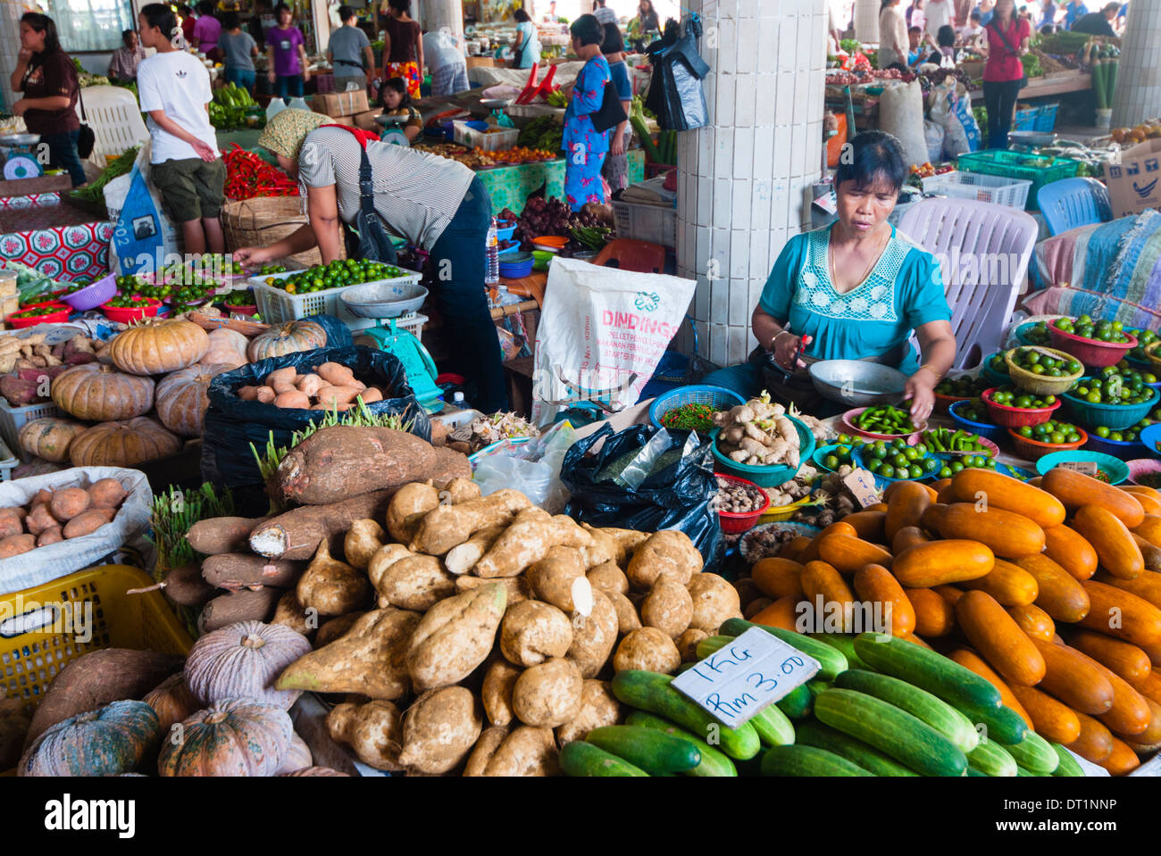 Food market, Kuching, Sarawak, Malaysian Borneo, Malaysia, Southeast