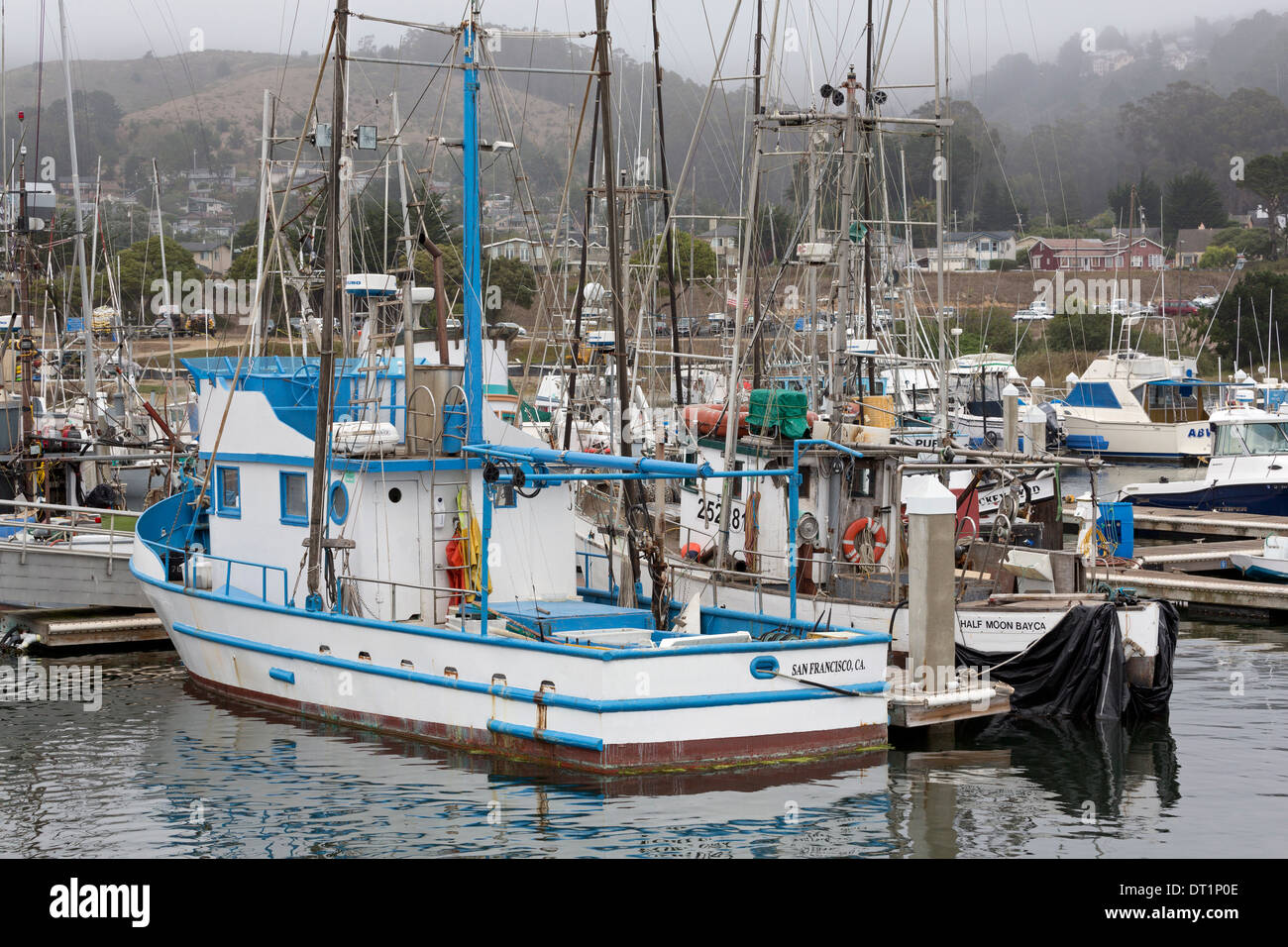 Marina in Pillar Point Harbor, Half Moon Bay, California, United States of America, North America Stock Photo