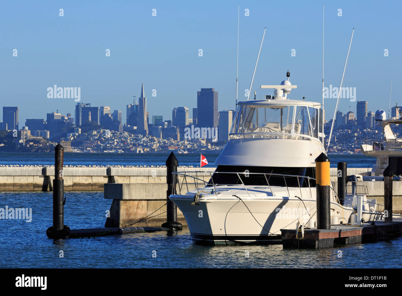 Marina and San Francisco skyline, Tiburon, Marin County, California, United States of America, North America Stock Photo