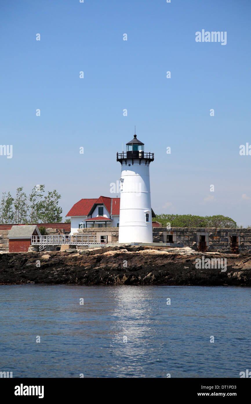 Portsmouth Harbor Lighthouse, Fort Point Light, Fort Constitution, New Castle, New Hampshire, New England, USA Stock Photo