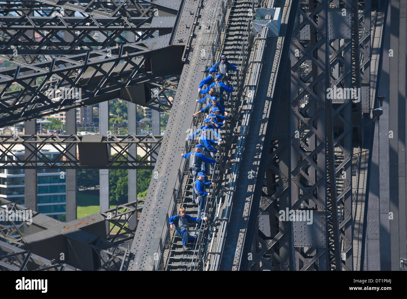 Tourists climbing on the Sydney harbour bridge, Sydney, New South Wales, Australia, Pacific Stock Photo