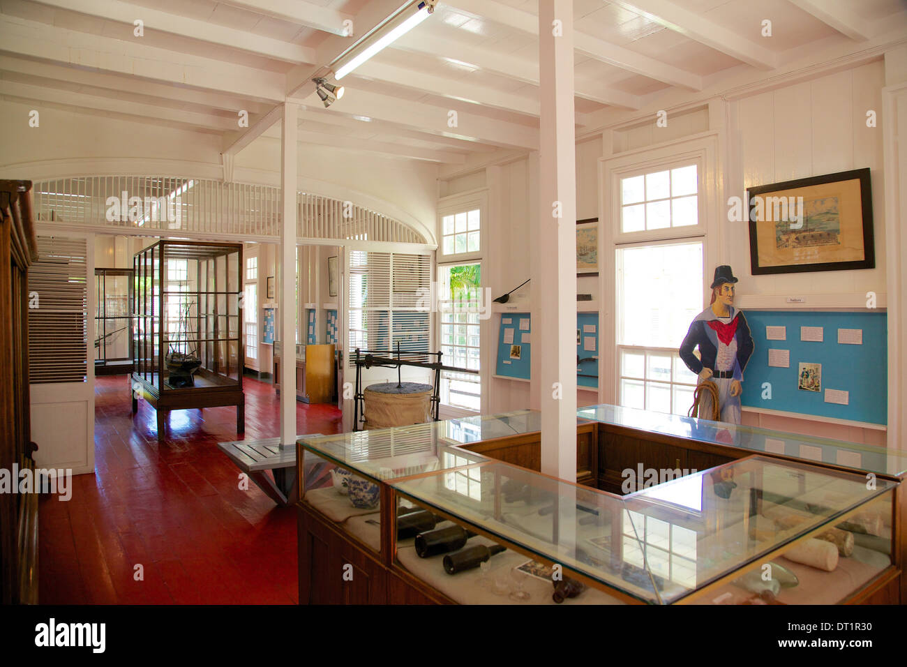 Interior of Admiral's House and Dockyard Museum, Antigua, Leeward Islands, West Indies, Caribbean, Central America Stock Photo