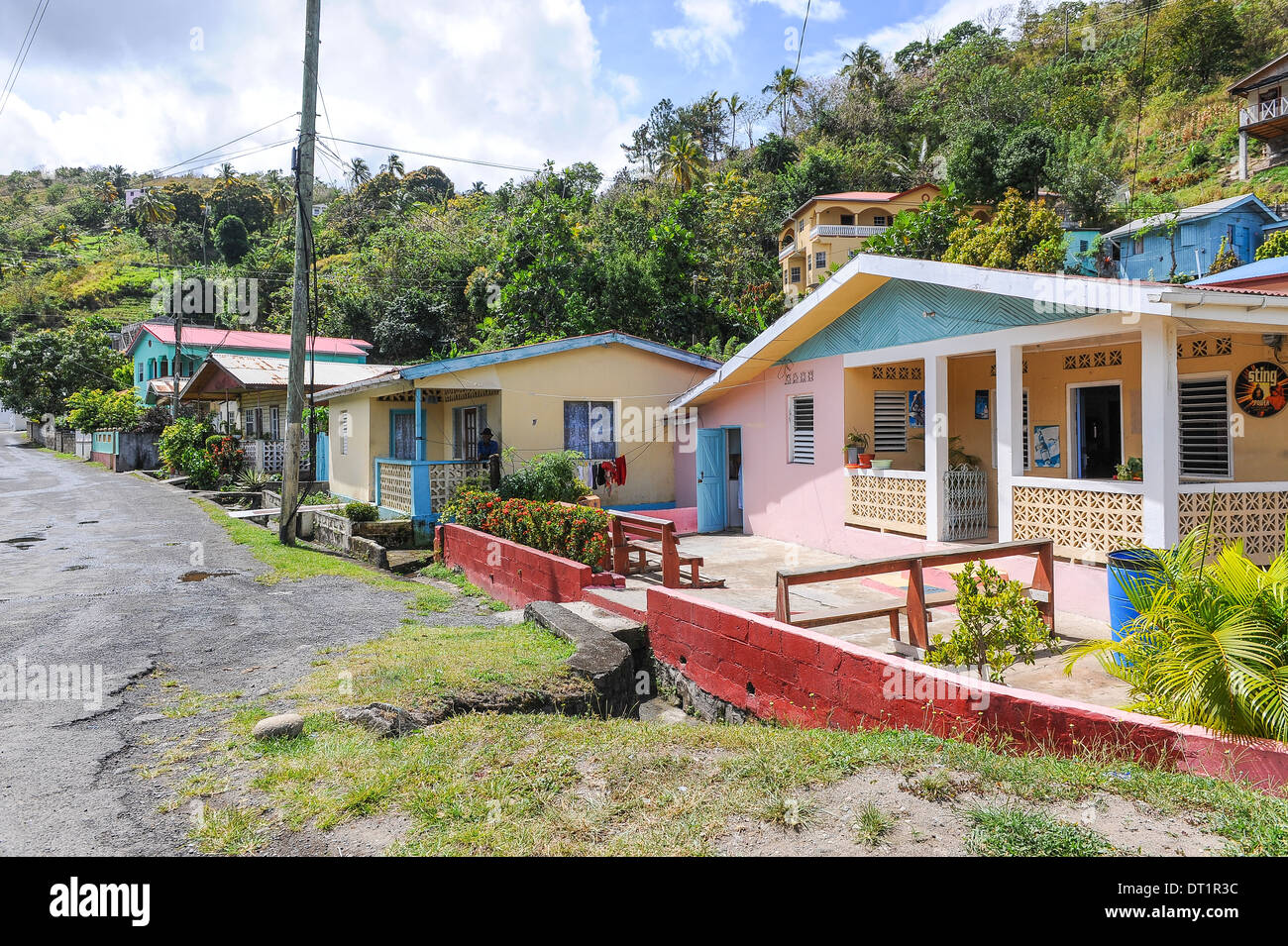 Houses On St Lucia British Virgin Islands Stock Photo Alamy