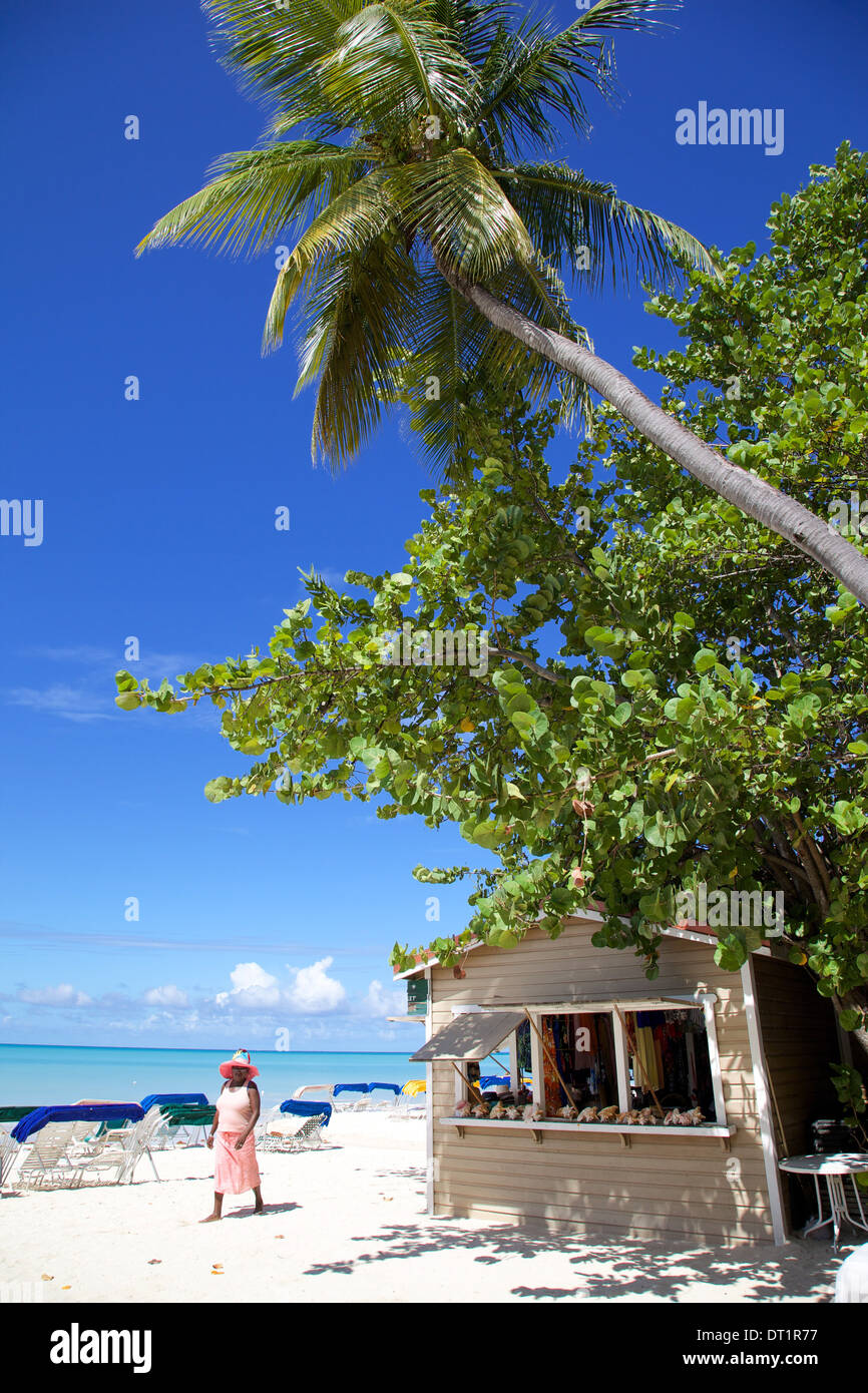Beach, Dickenson Bay, St. Georges, Antigua, Leeward Islands, West Indies, Caribbean, Central America Stock Photo
