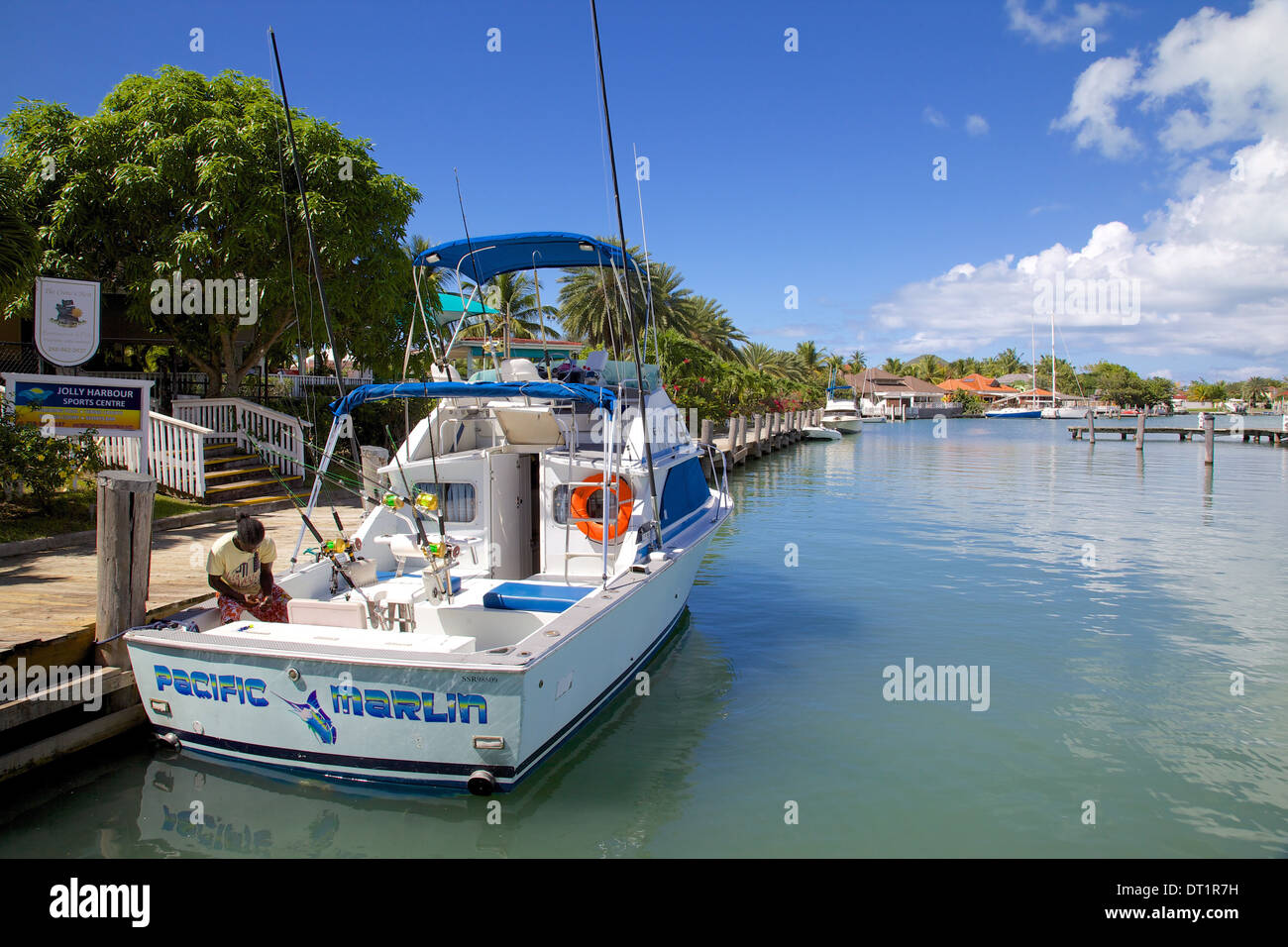 Harbour, Jolly Harbour, St. Mary, Antigua, Leeward Islands, West Indies, Caribbean, Central America Stock Photo