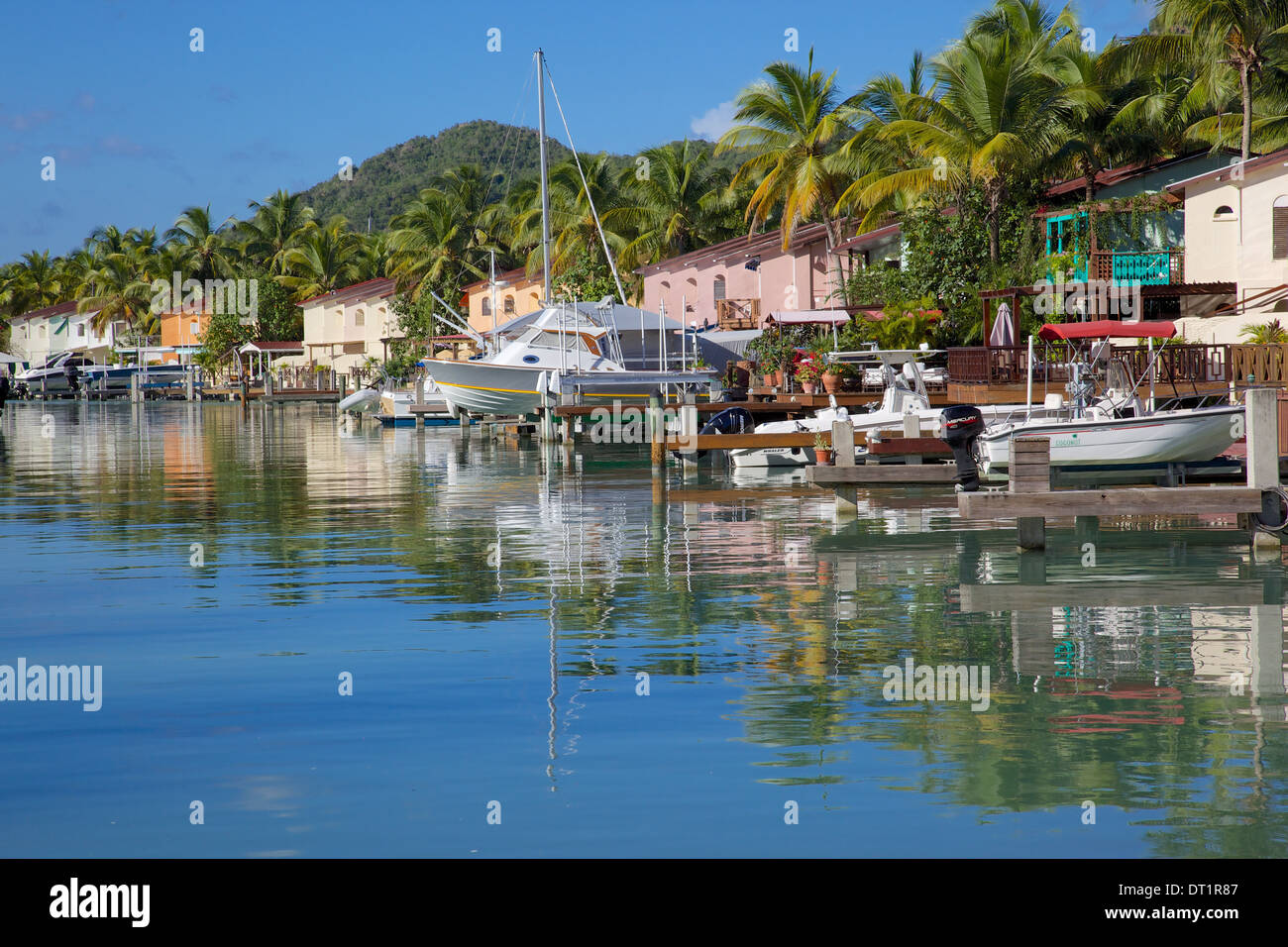 Marina, Jolly Harbour, St. Mary, Antigua, Leeward Islands, West Indies, Caribbean, Central America Stock Photo
