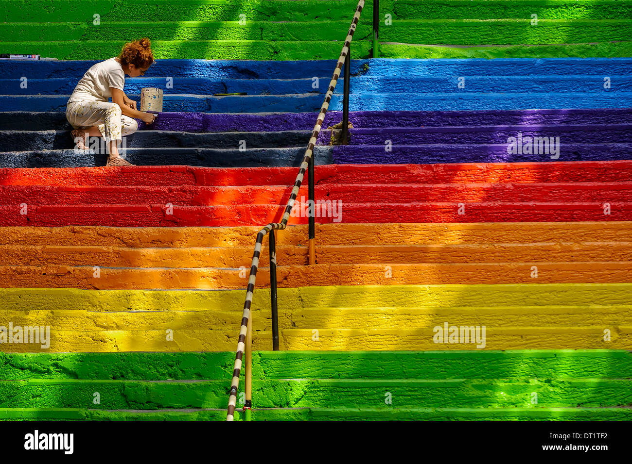 Rainbow stairs green hi-res stock photography and images - Alamy