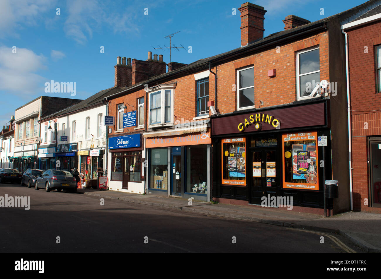 Shops in Church Street, Wolverton, Buckinghamshire, England, UK Stock
