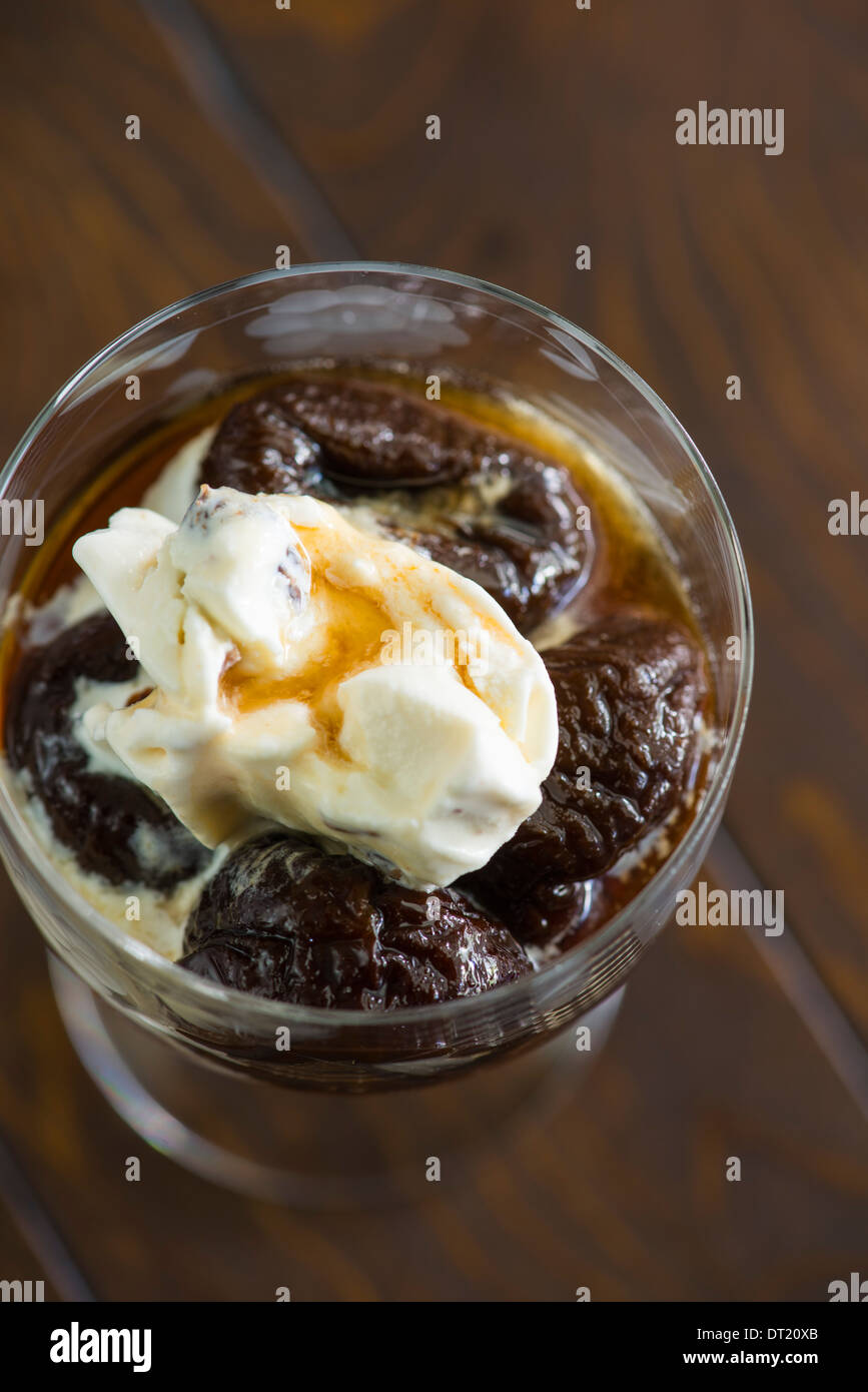 Pruneaux à l'Armagnac With Prune Ice Cream Stock Photo - Alamy