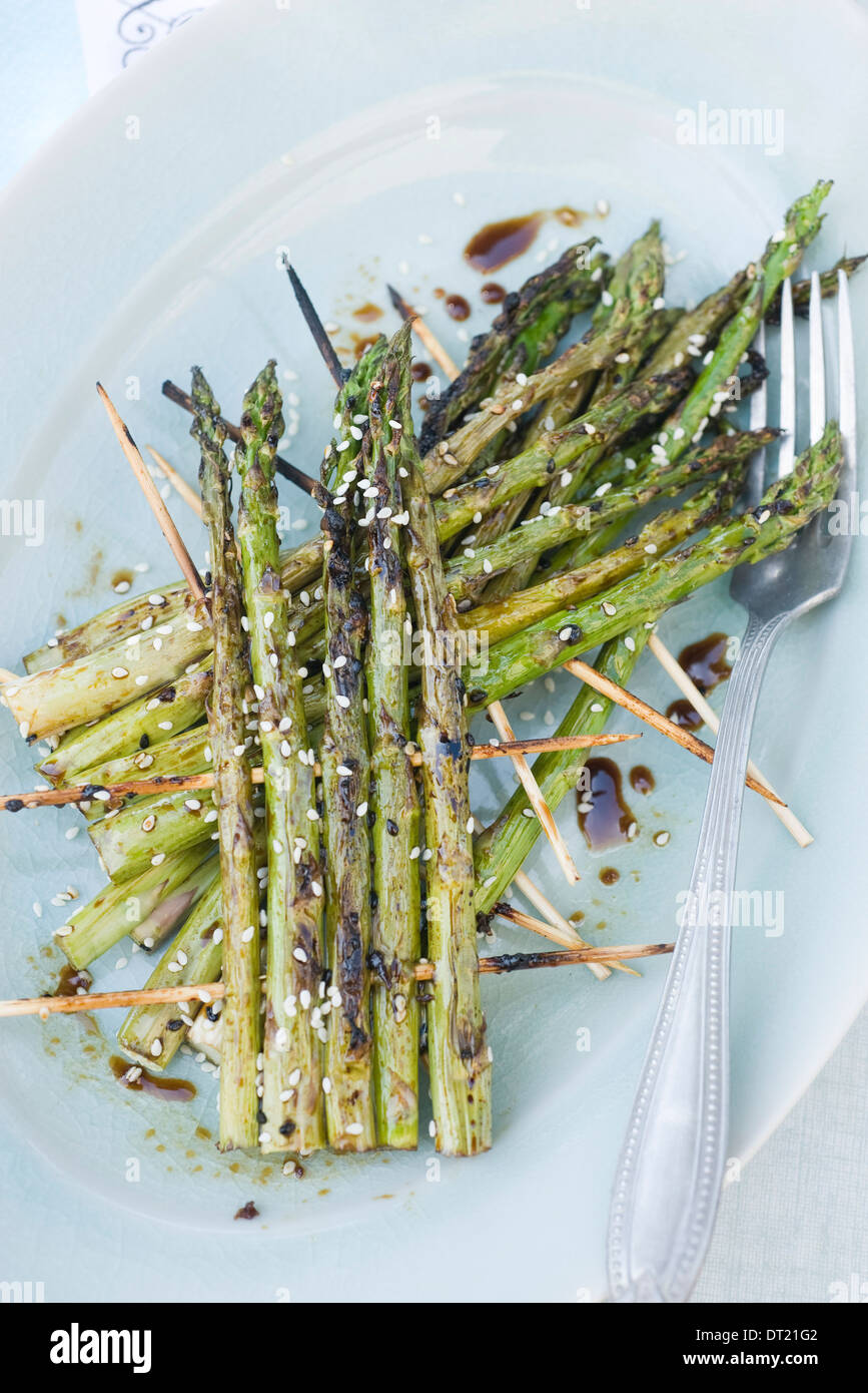 Grilled asparagus Stock Photo