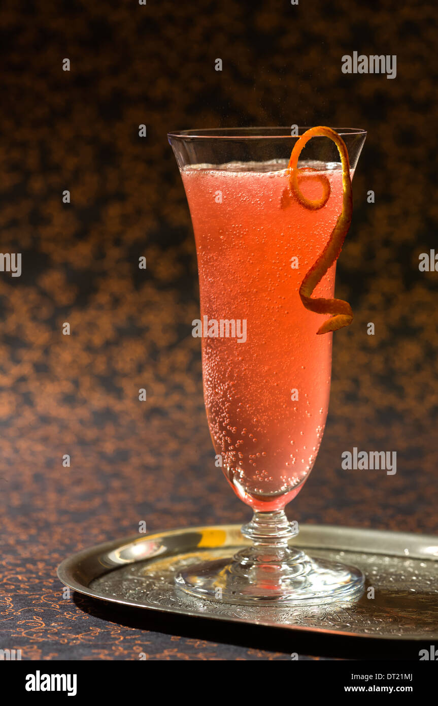 Blood Orange French 75 Cocktail Stock Photo Alamy