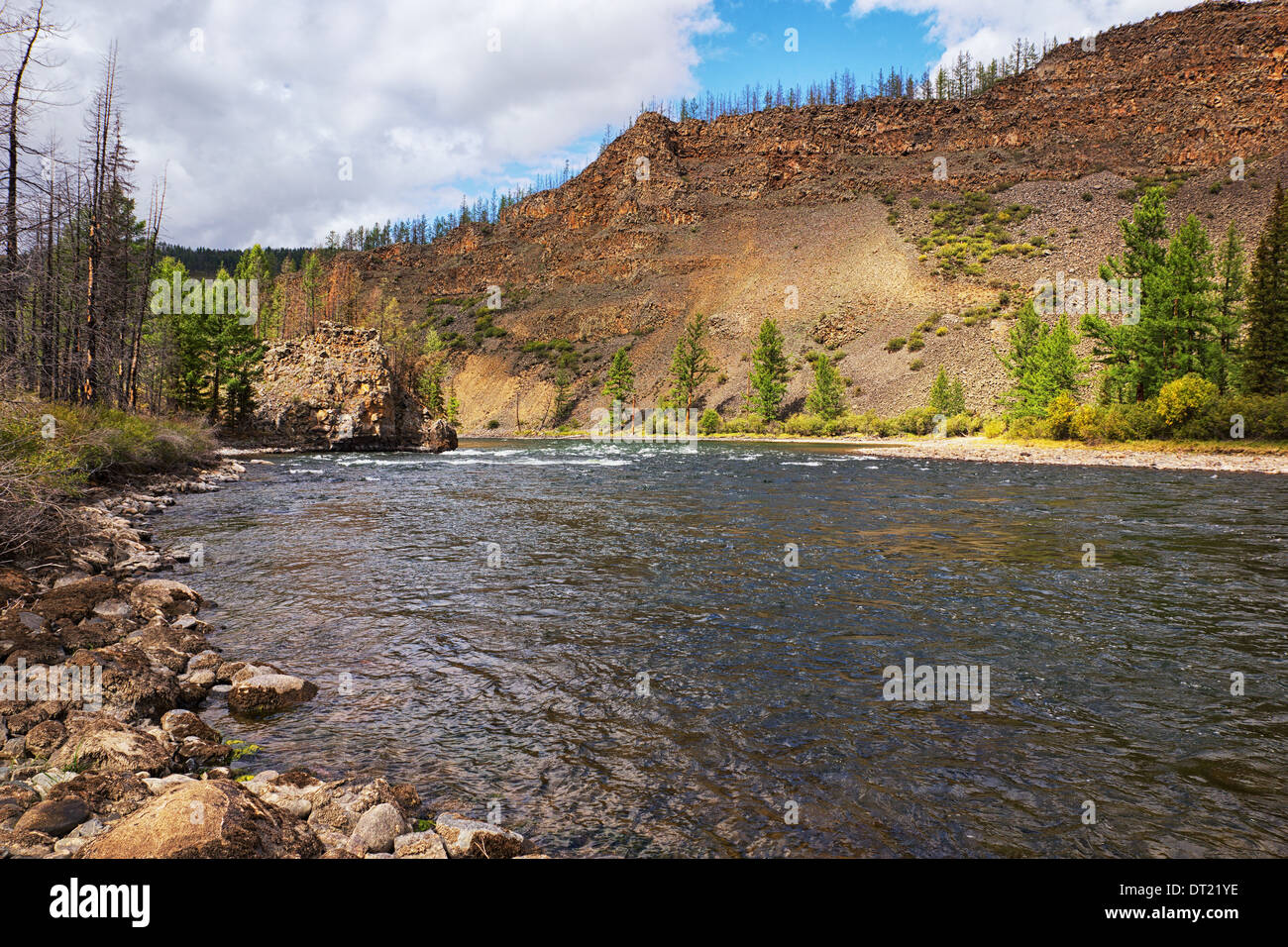 River Shishged in northern Mongolia. Stock Photo