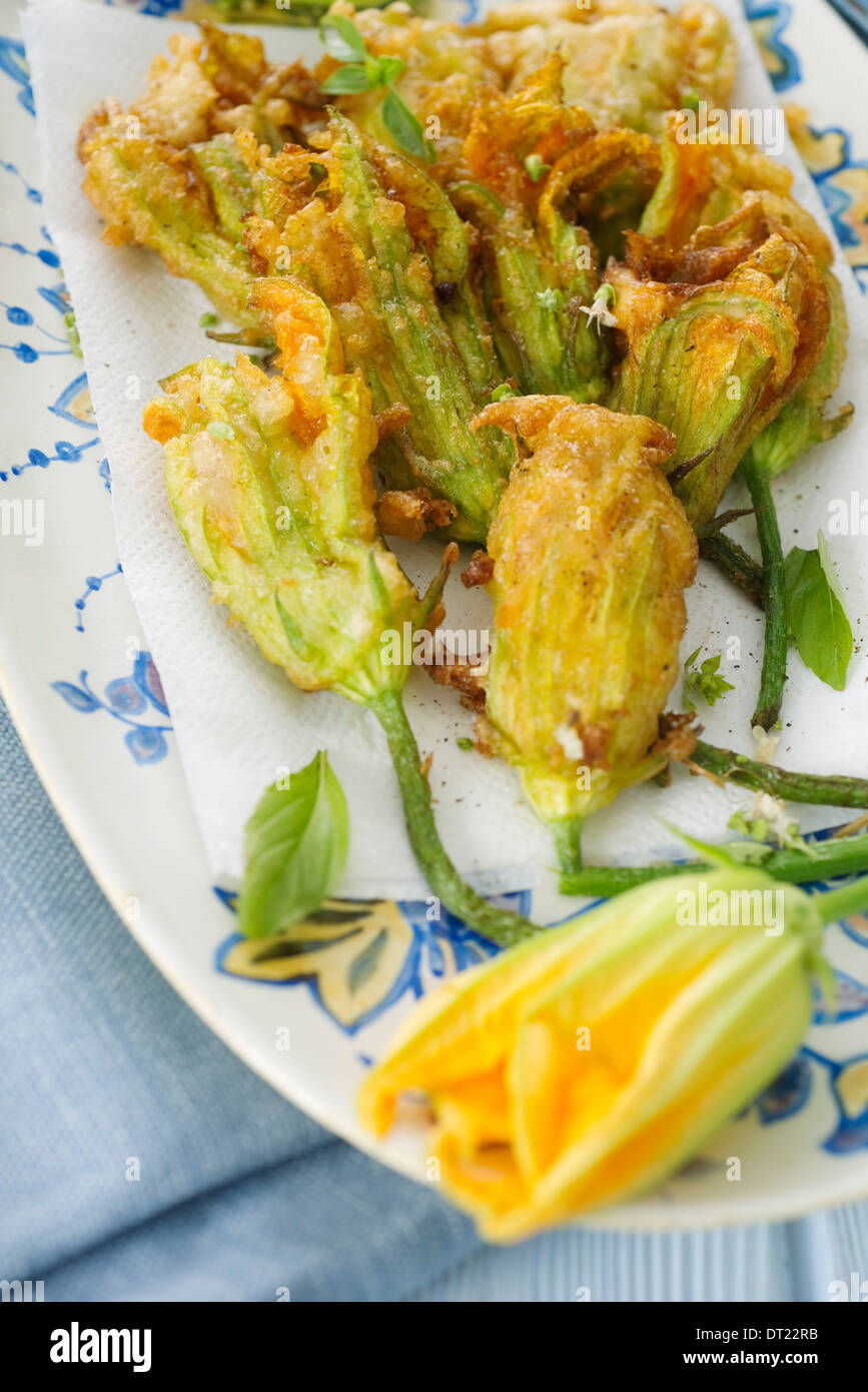 Zucchini flower, mozzarella and ricotta Stock Photo Alamy