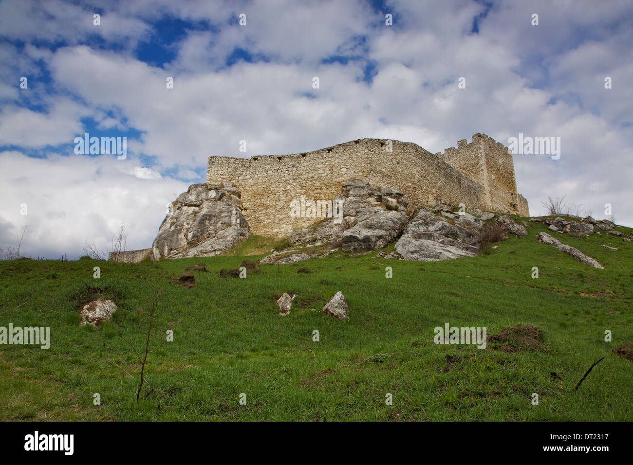 Ruins of the largest medieval castle in central Europe, Spiš Castle in eastern Slovakia, UNESCO world heritage Stock Photo