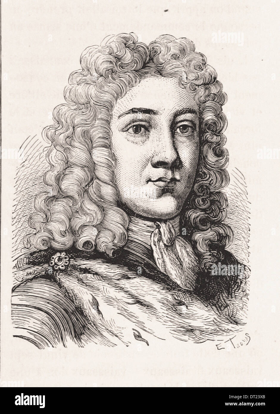 Portrait of George II King of England - French engraving XIX th century Stock Photo