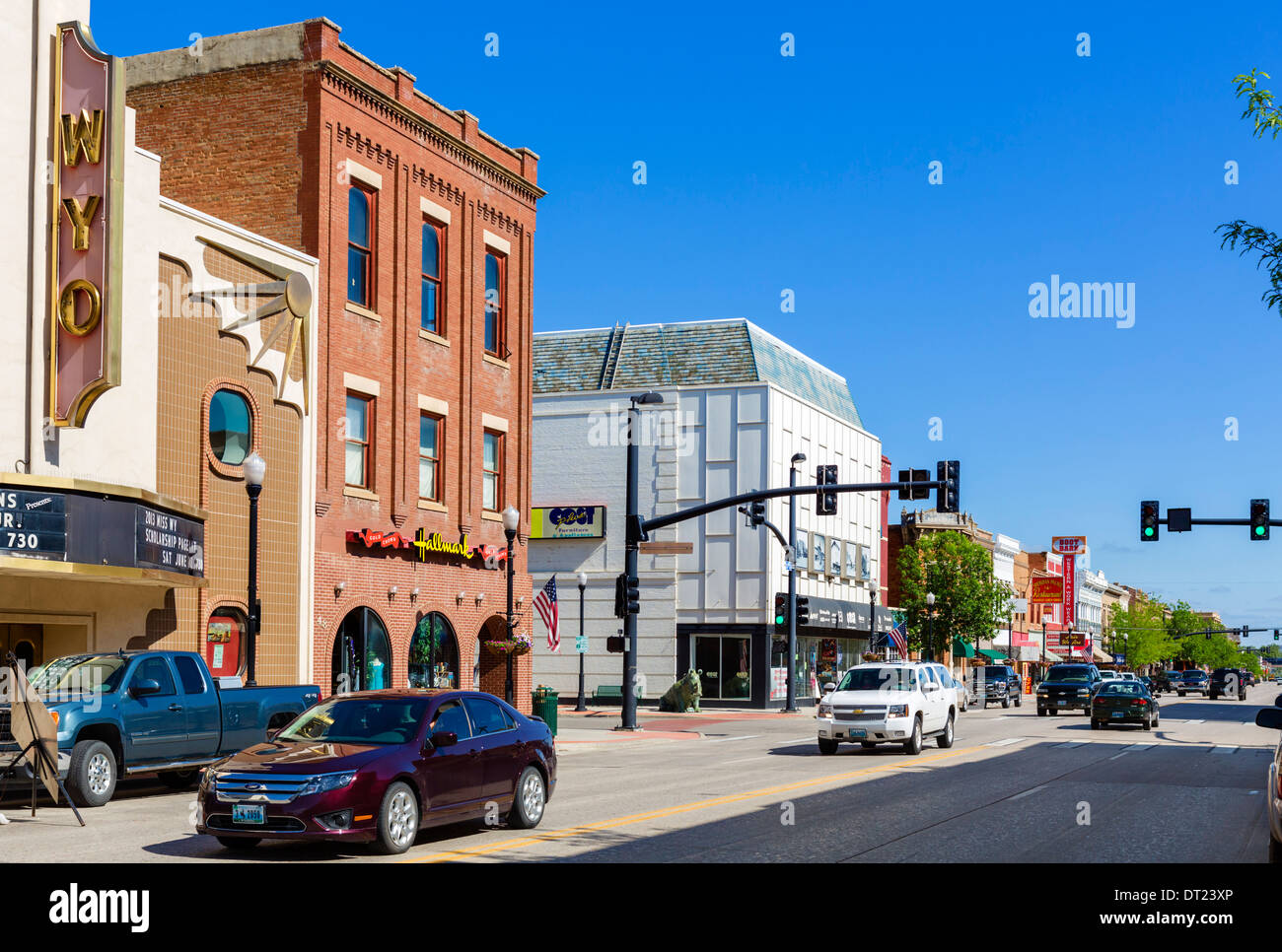 Main Street in historic downtown Sheridan, Wyoming, USA Stock Photo