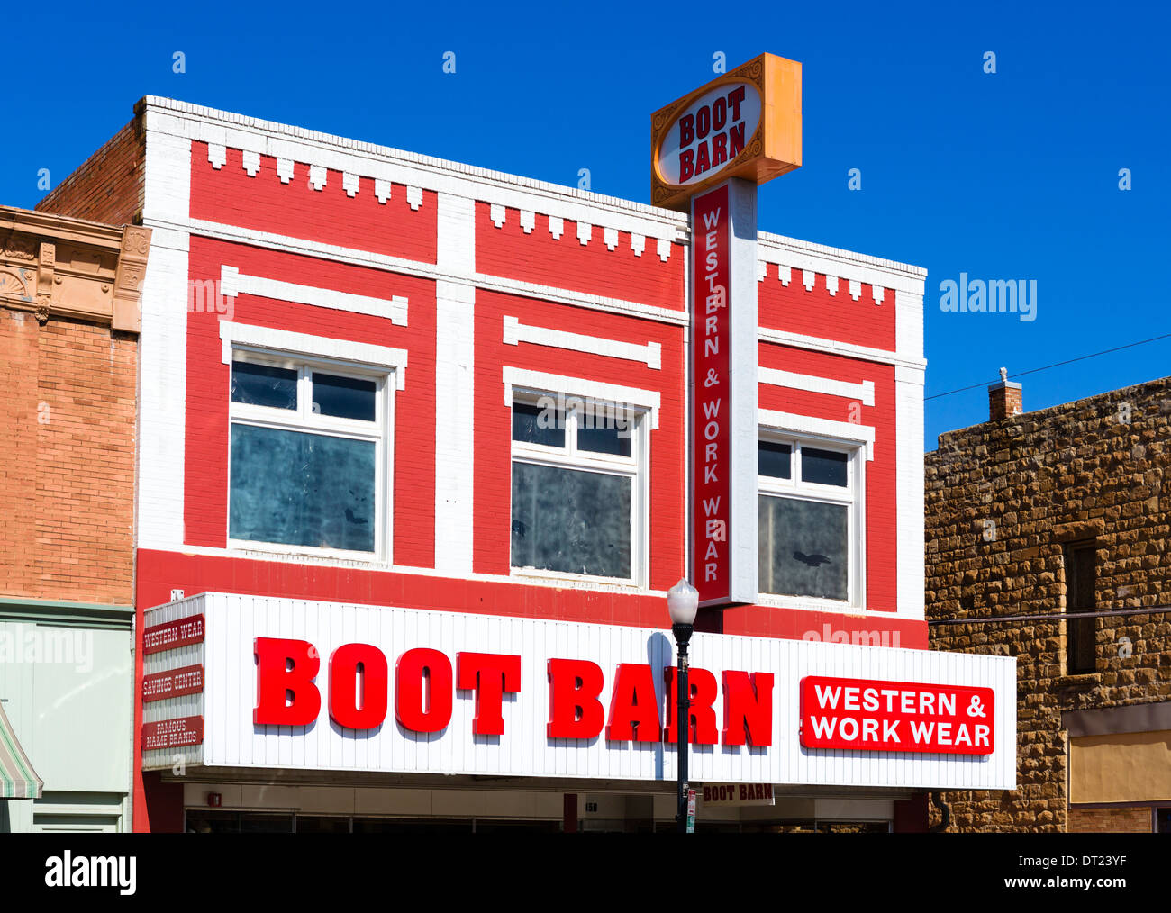 Boot Barn storefront in downtown Sheridan, Wyoming, USA Stock Photo