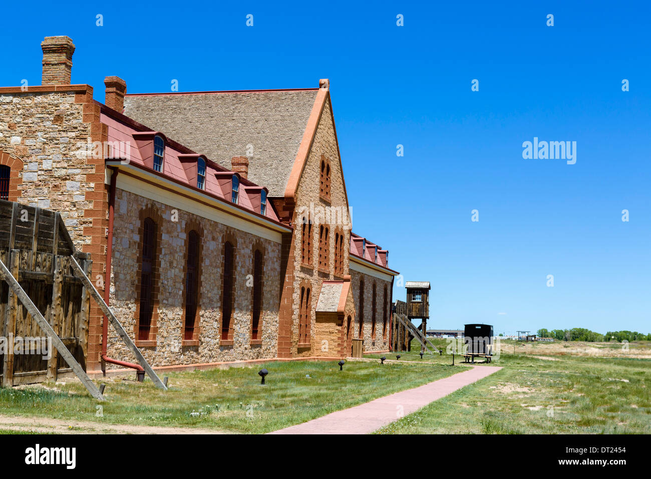 Wyoming Territorial Prison Museum, where the outlaw Butch Cassidy was once imprisoned, Laramie, Wyoming, USA Stock Photo