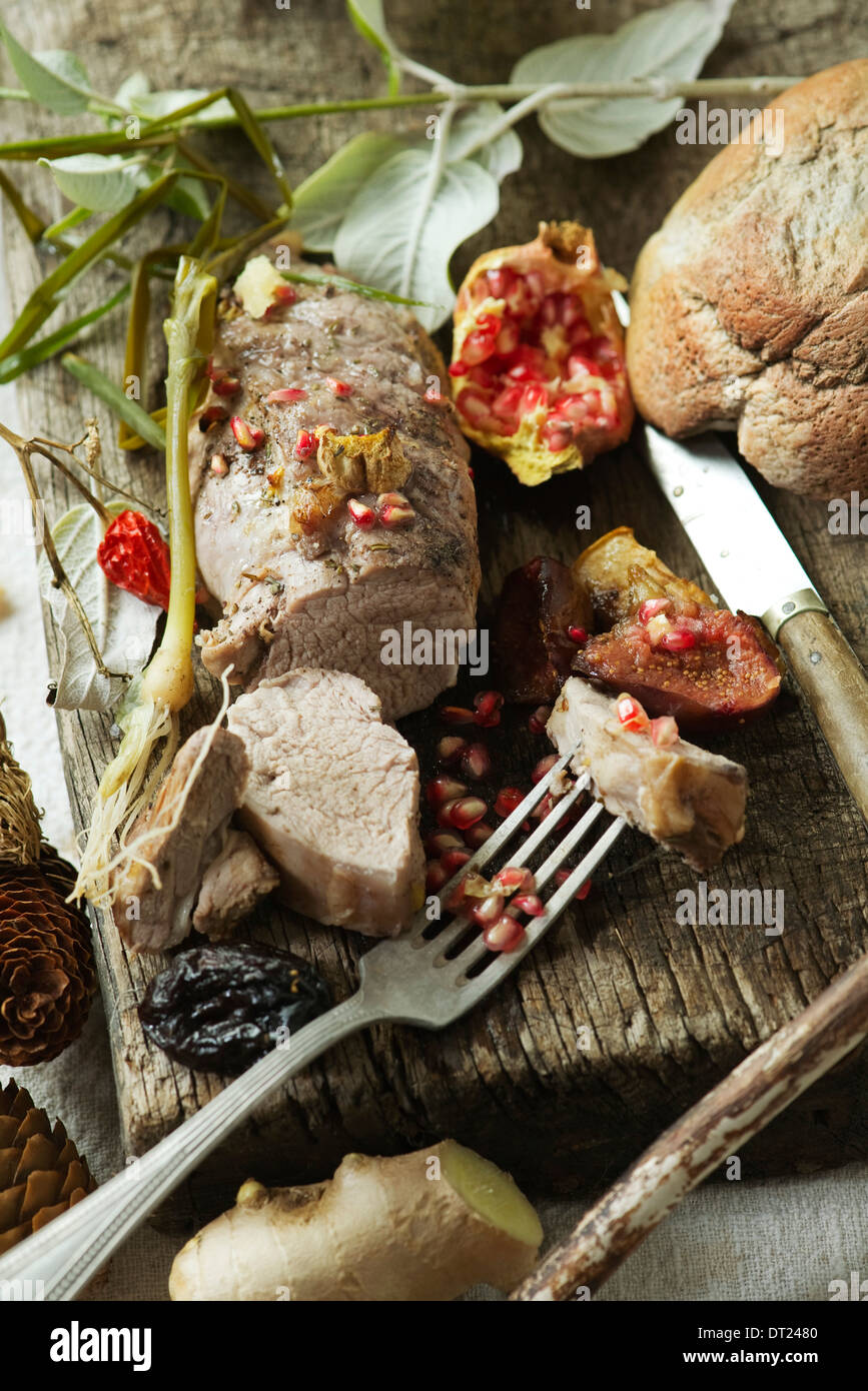 Pork filet mignon, ginger and soy sauce Stock Photo