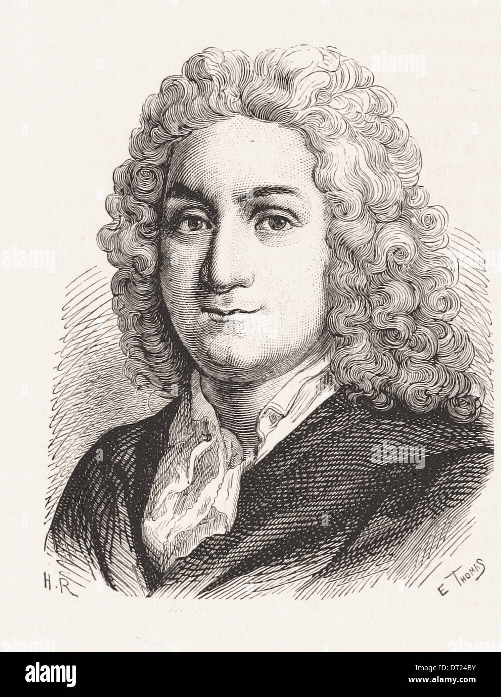 Portrait of Le Sage French engraving XIX th century Stock Photo Alamy