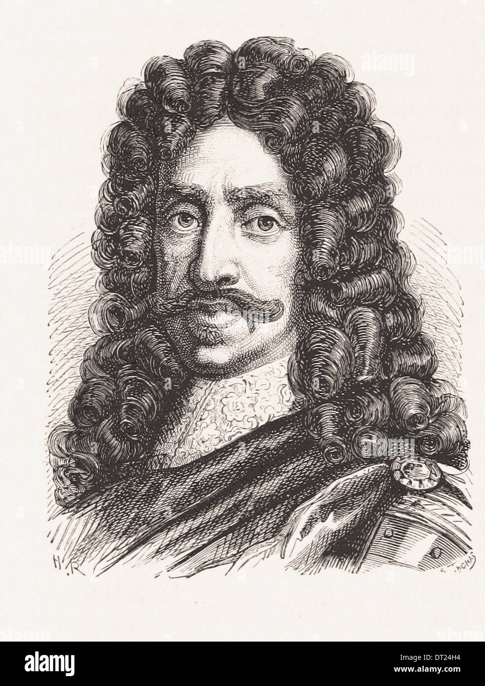 Portrait of Emperor Léopold - French engraving XIX th century Stock Photo