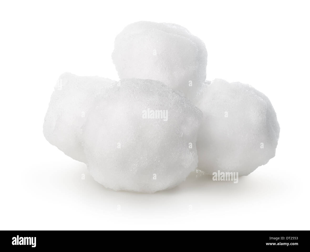 Balls of snow isolated on white background Stock Photo