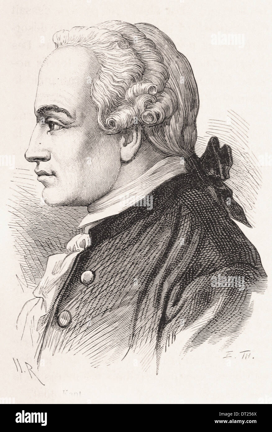 Portrait of Immanuel Kant - French engraving XIX th century Stock Photo