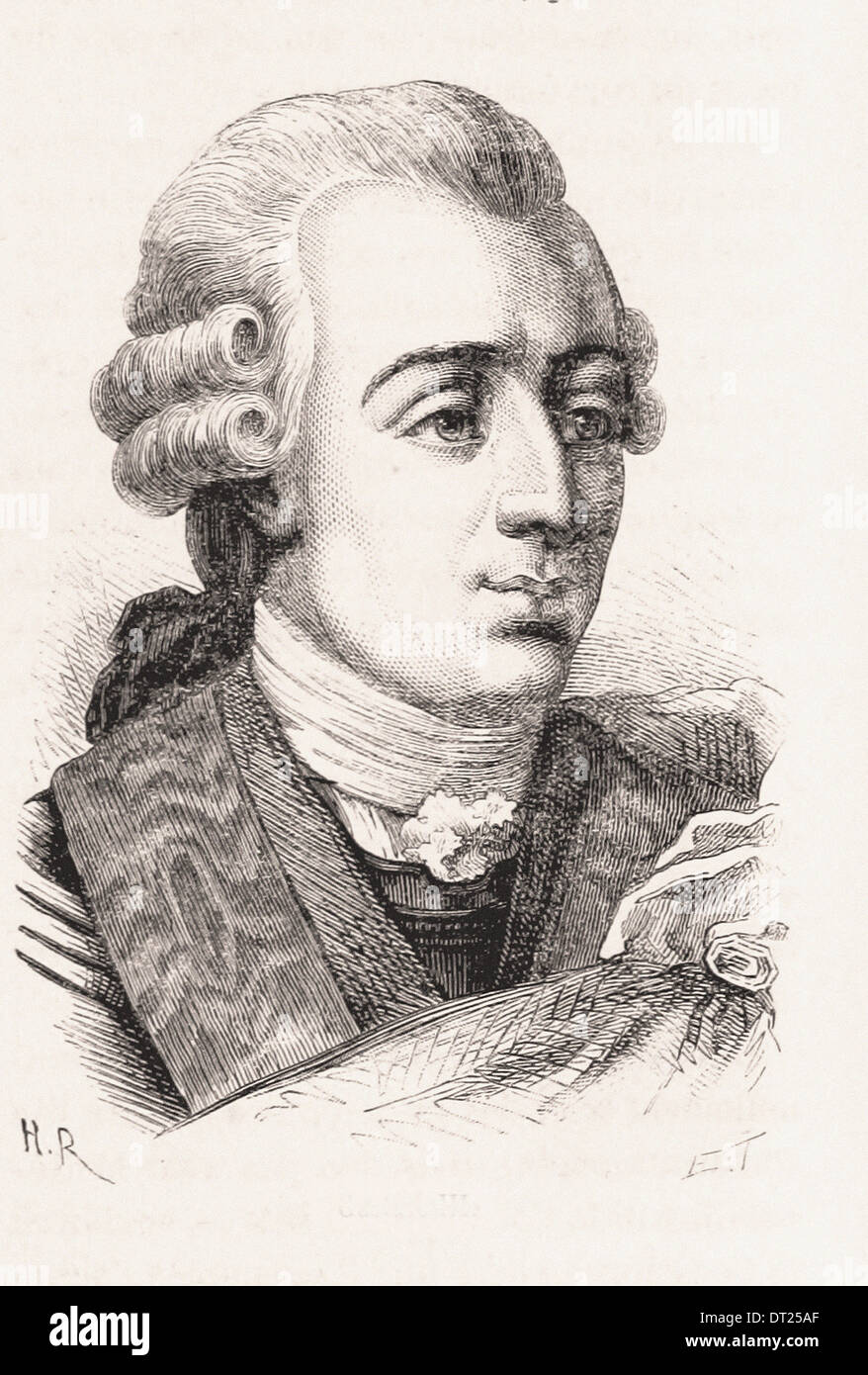Portrait of Gustav III - French engraving XIX th century Stock Photo