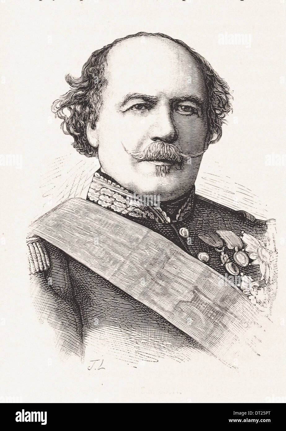 Portrait of Canrobert - French engraving XIX th century Stock Photo
